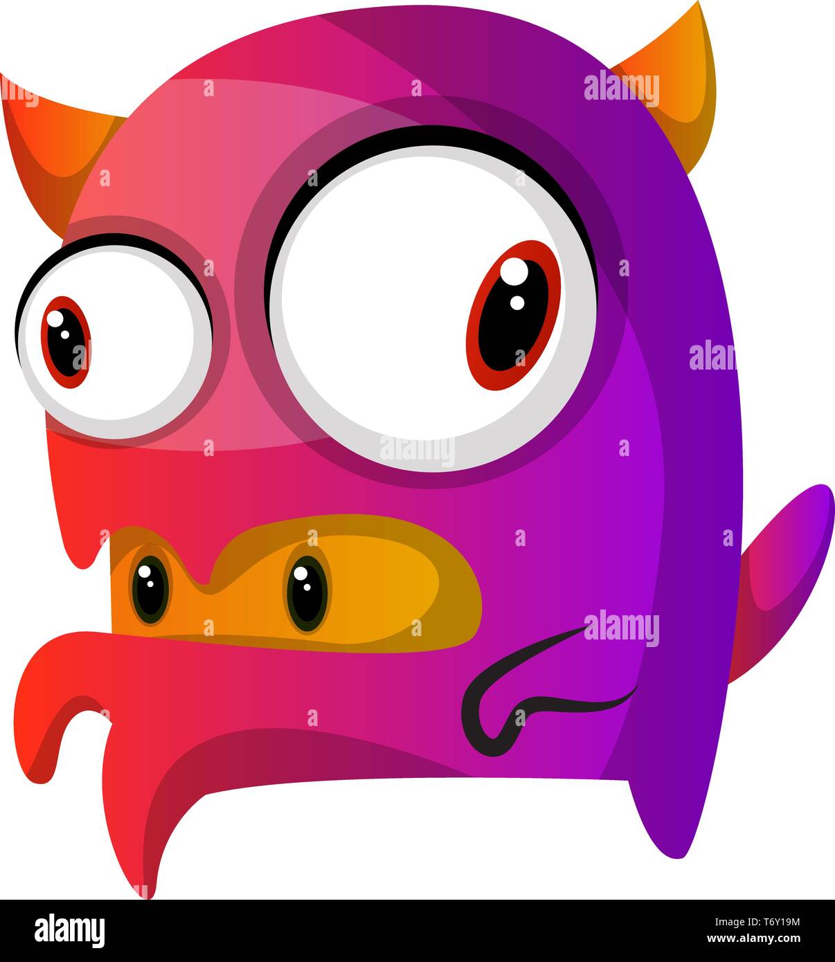Purple monster with a monster inside his mouth illustration vector on ...