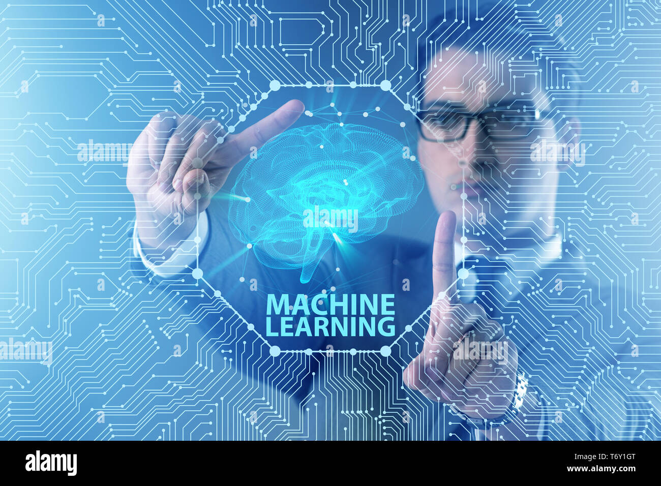 The machine learning concept as modern technology Stock Photo - Alamy