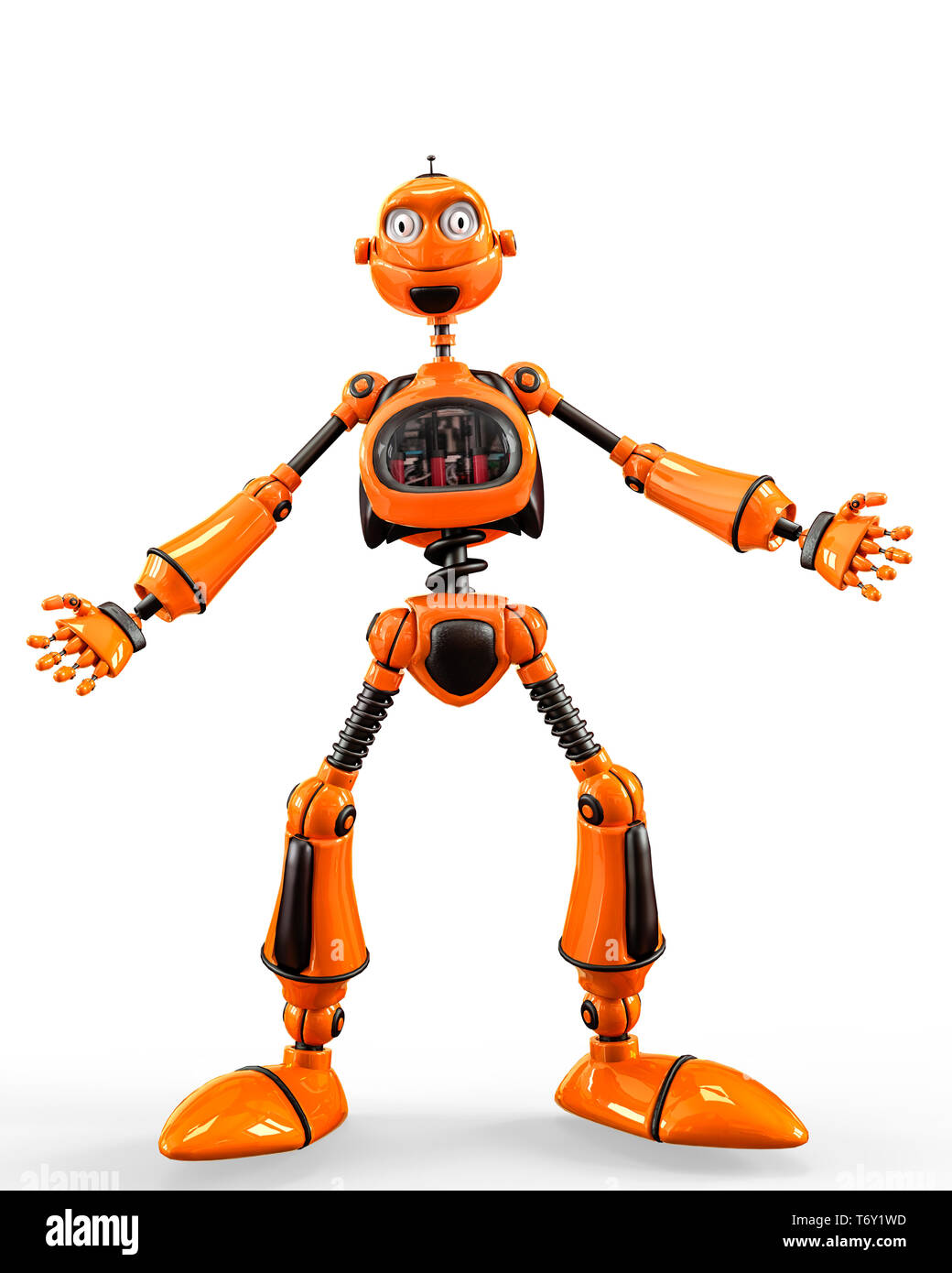 this funny robot cartoon. This guy will put some fun in yours creations  Stock Photo - Alamy