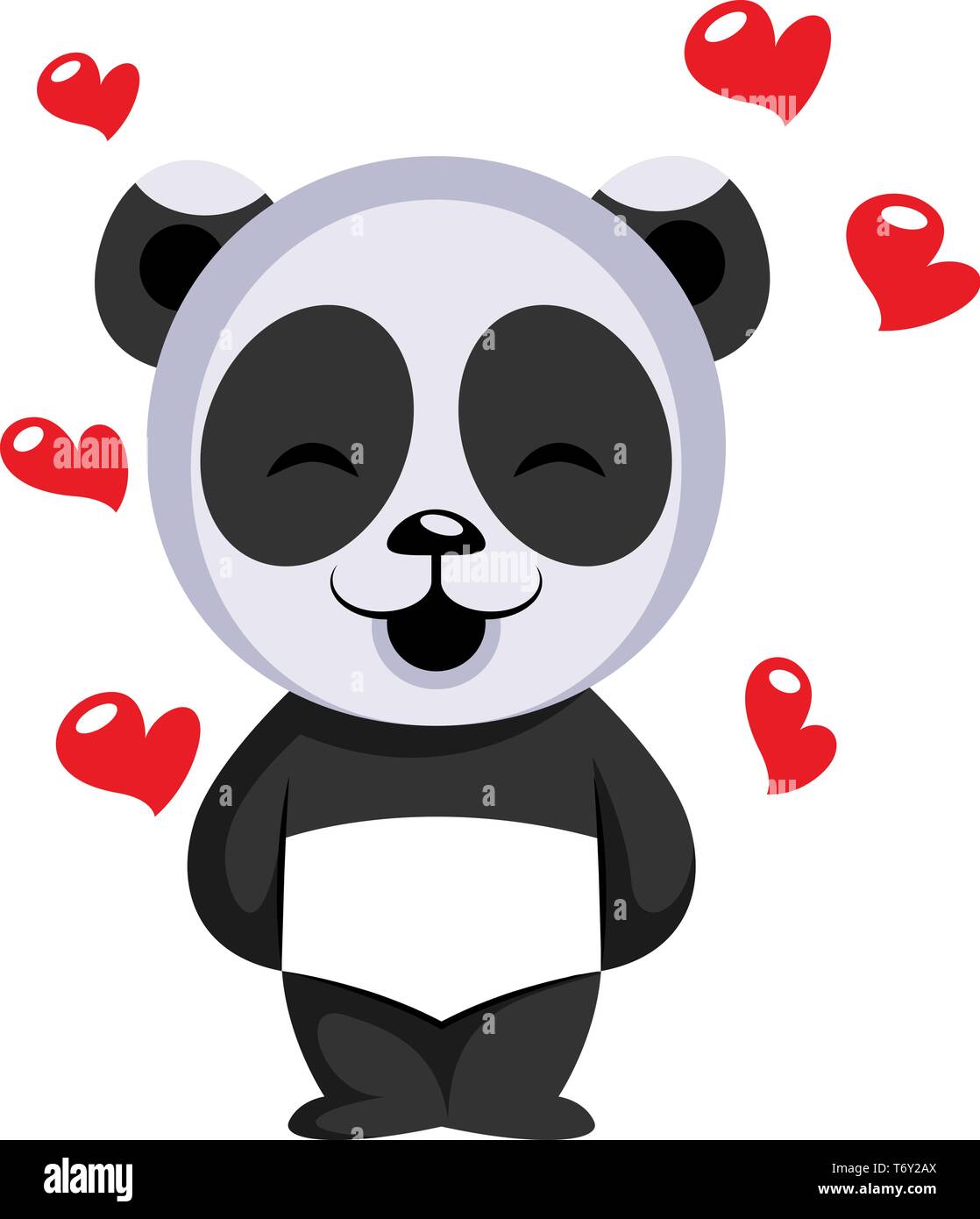 Little panda bear in love illustration vector on white background Stock  Vector Image & Art - Alamy