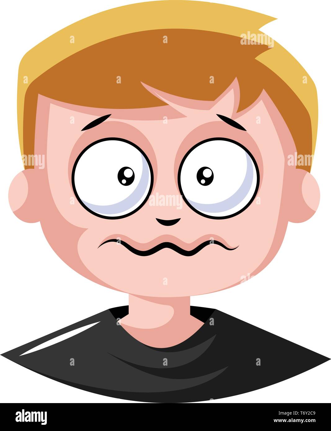 This young man is anxsious illustration vector on white background Stock Vector