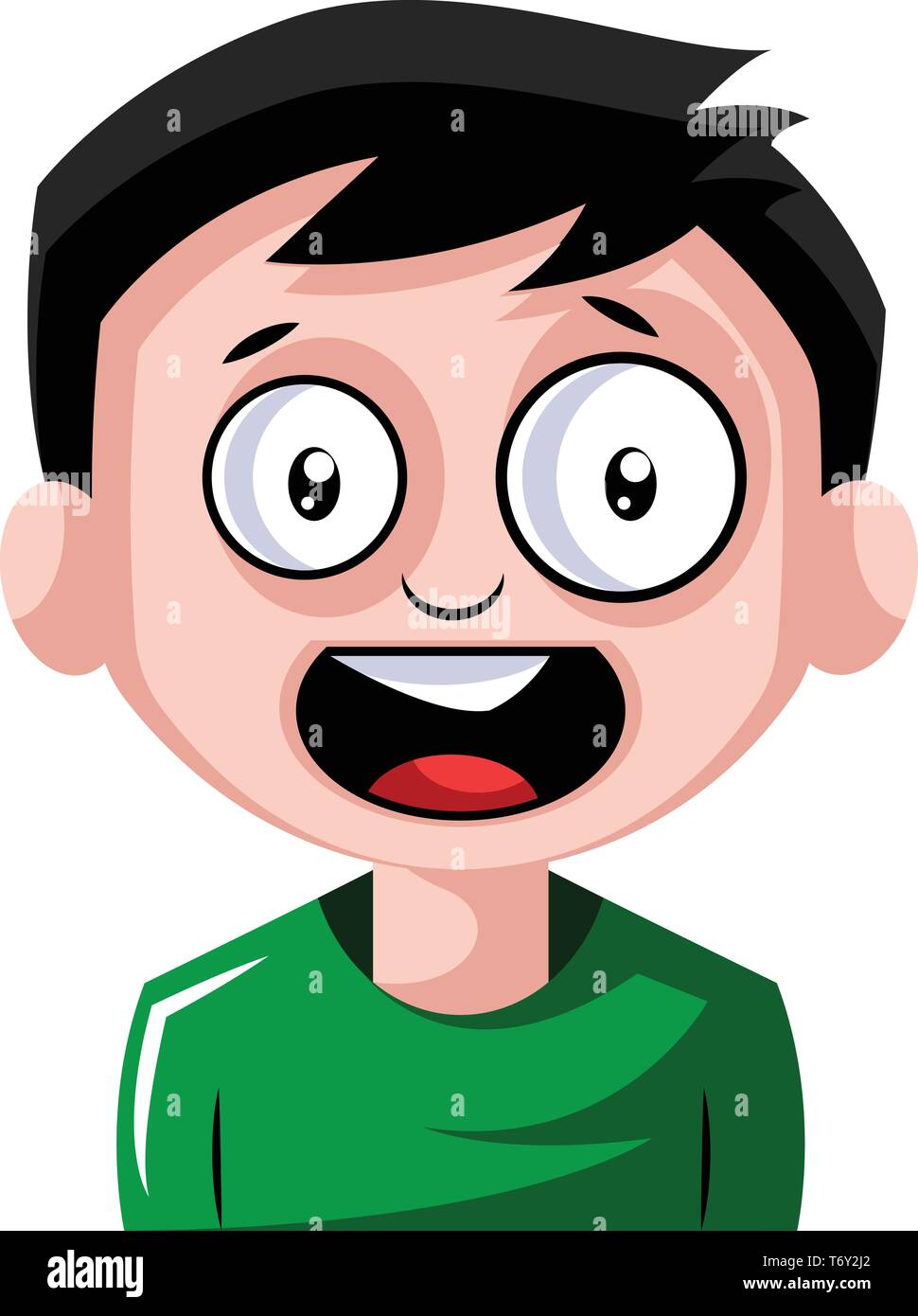 Black haired guy is feeling romantic illustration vector on white background Stock Vector