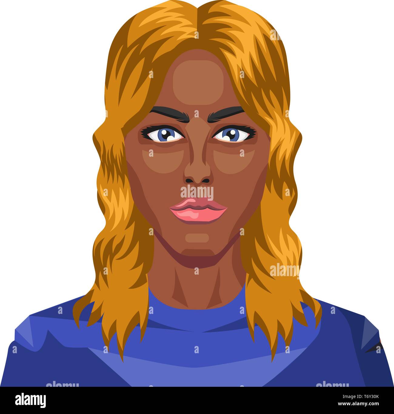 Beautiful african girl with blonde hair illustration vector on white  background Stock Vector Image & Art - Alamy