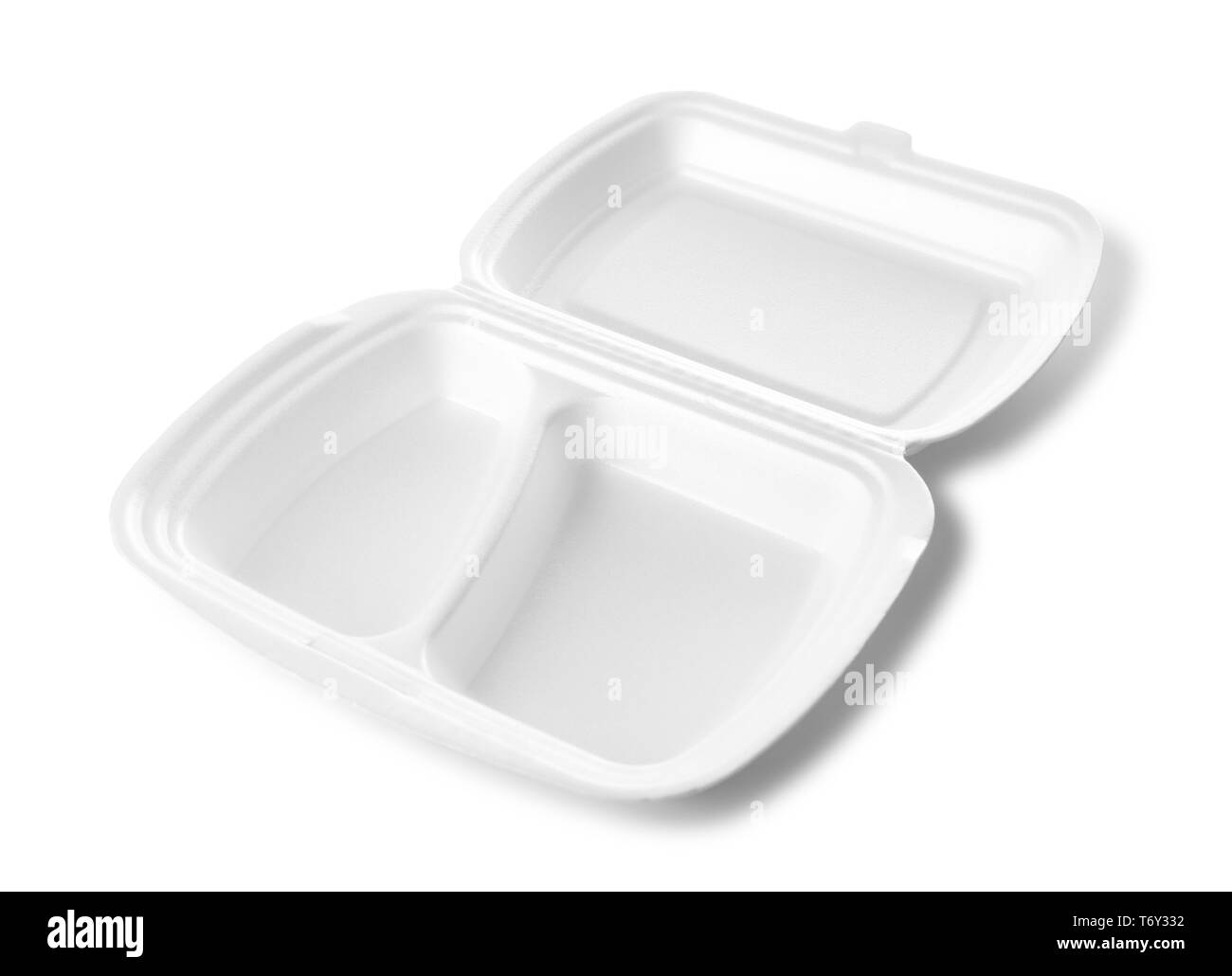 Empty container on white background. Food delivery service Stock Photo