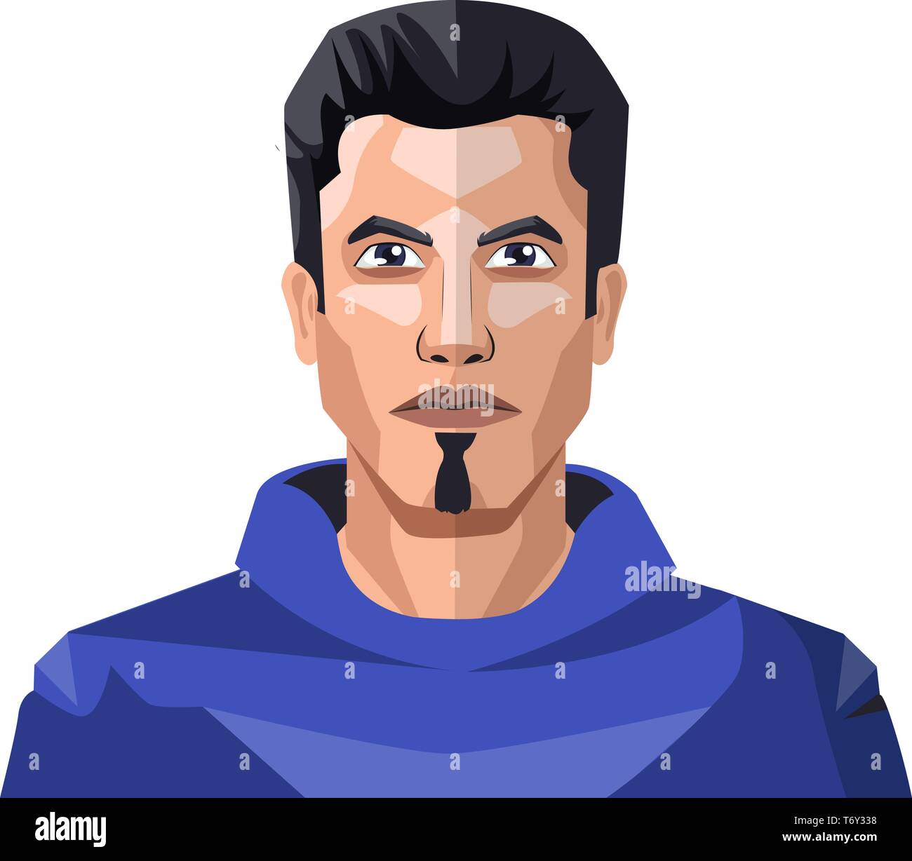 Handsome Guy With Short Hair Illustration Vector On White