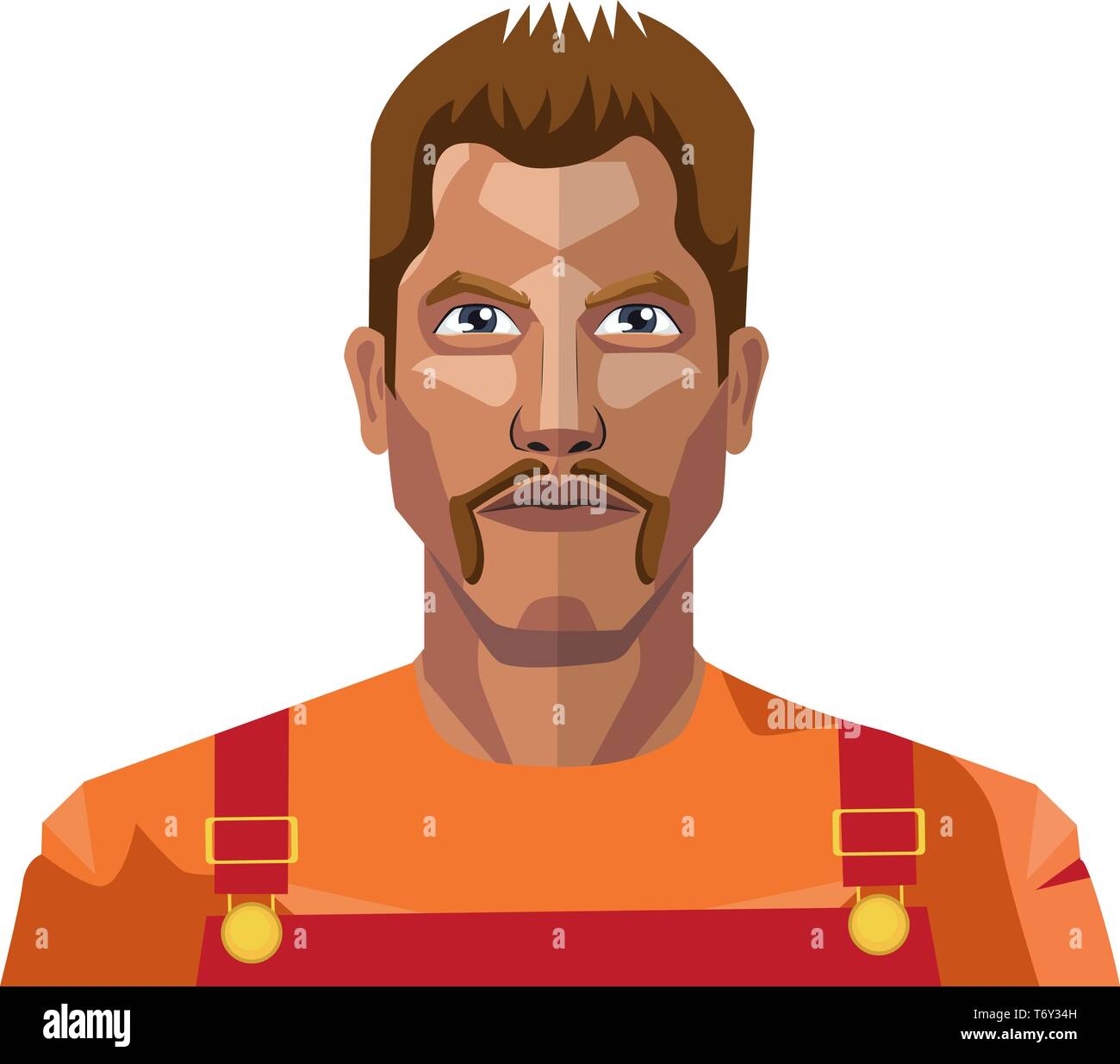 Worker with mustaches illustration vector on white background Stock Vector Image & Art Alamy