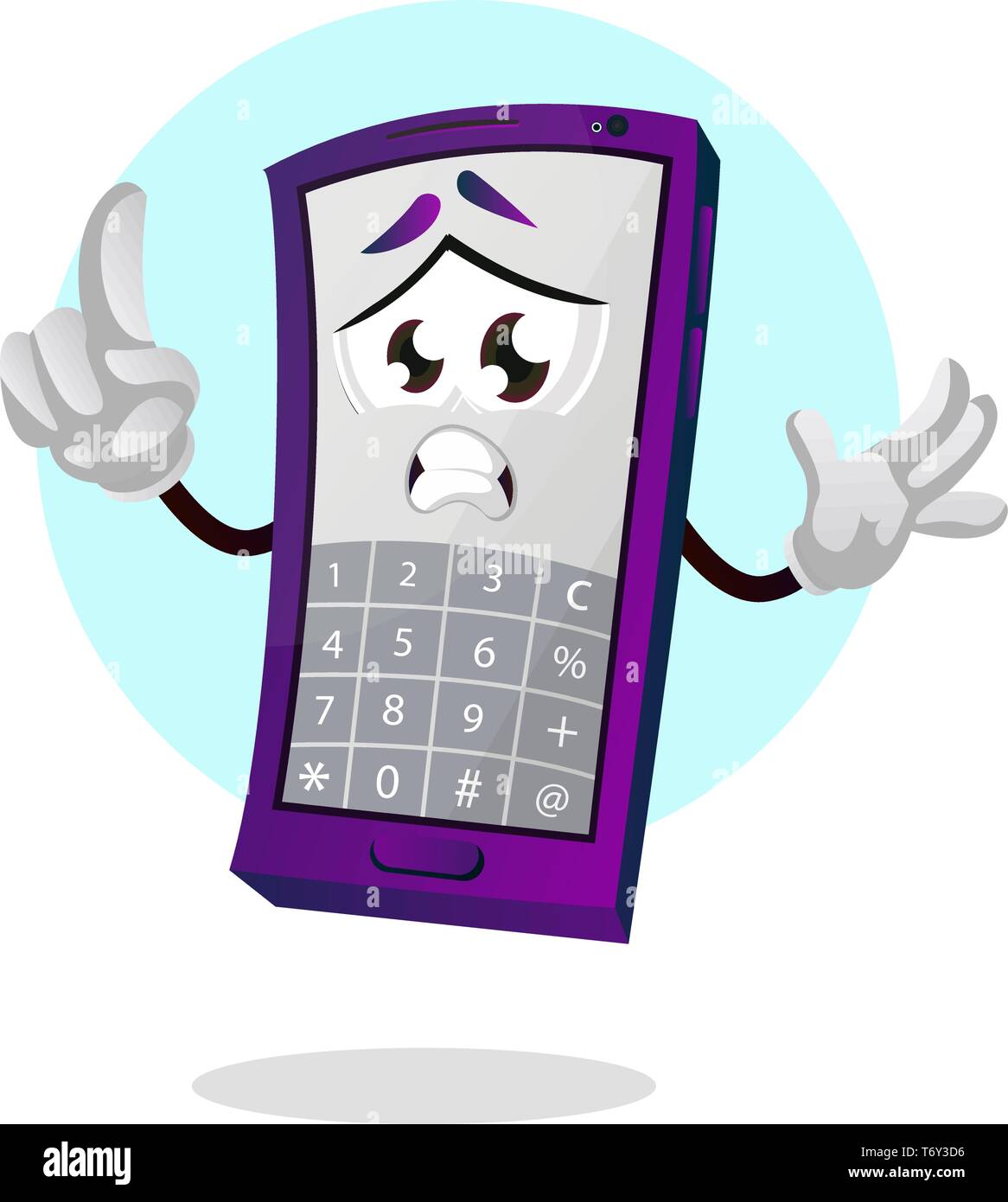 Mobile emoji calculator illustration vector on white background Stock