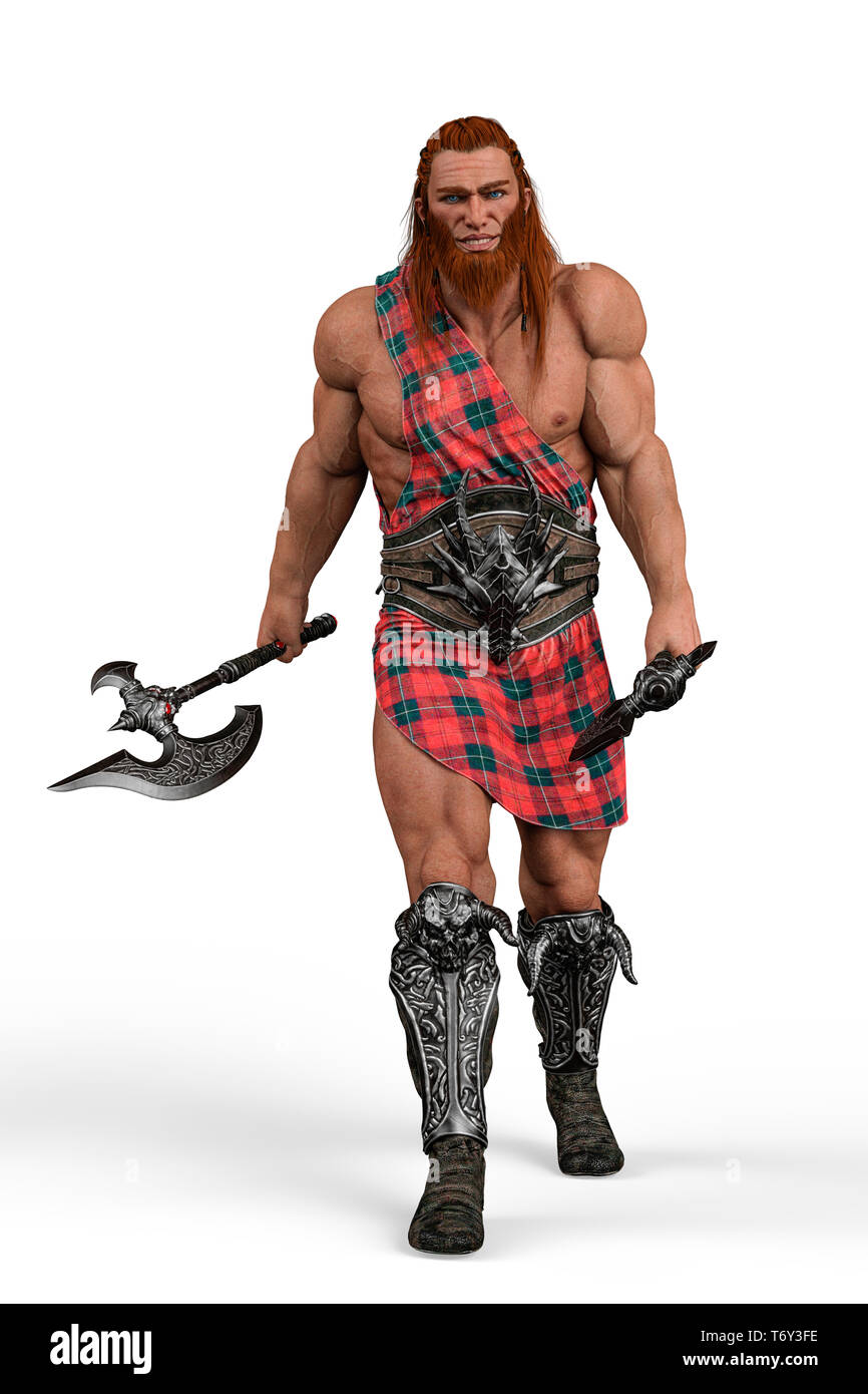 Viking The Highland Warrior In A White Background This - 