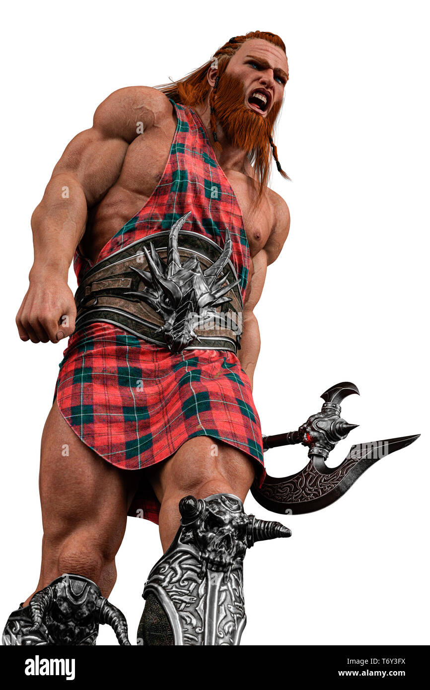 Viking The Highland Warrior In A White Background This - 
