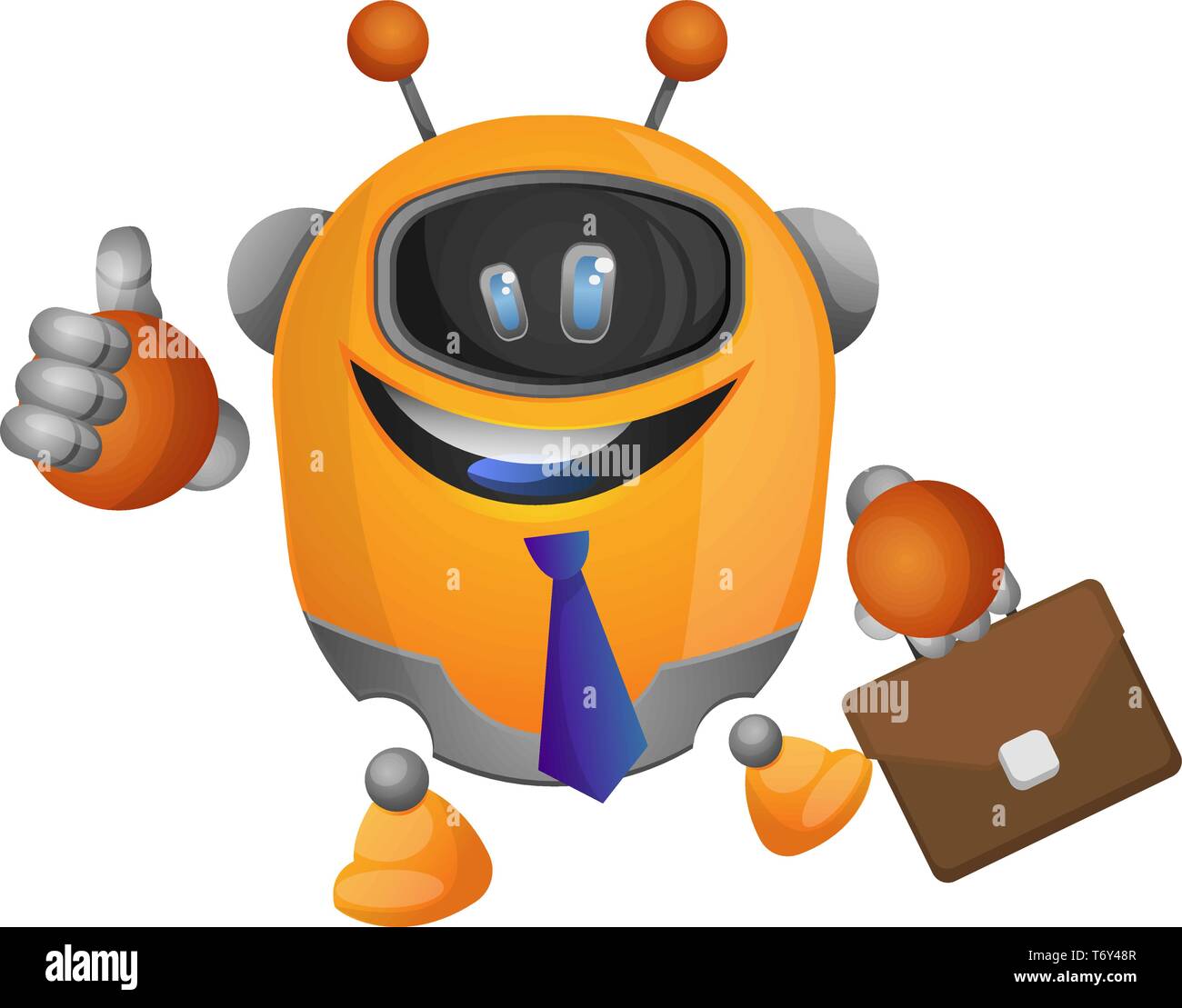 Robot as a businessman illustration vector on white background Stock Vector