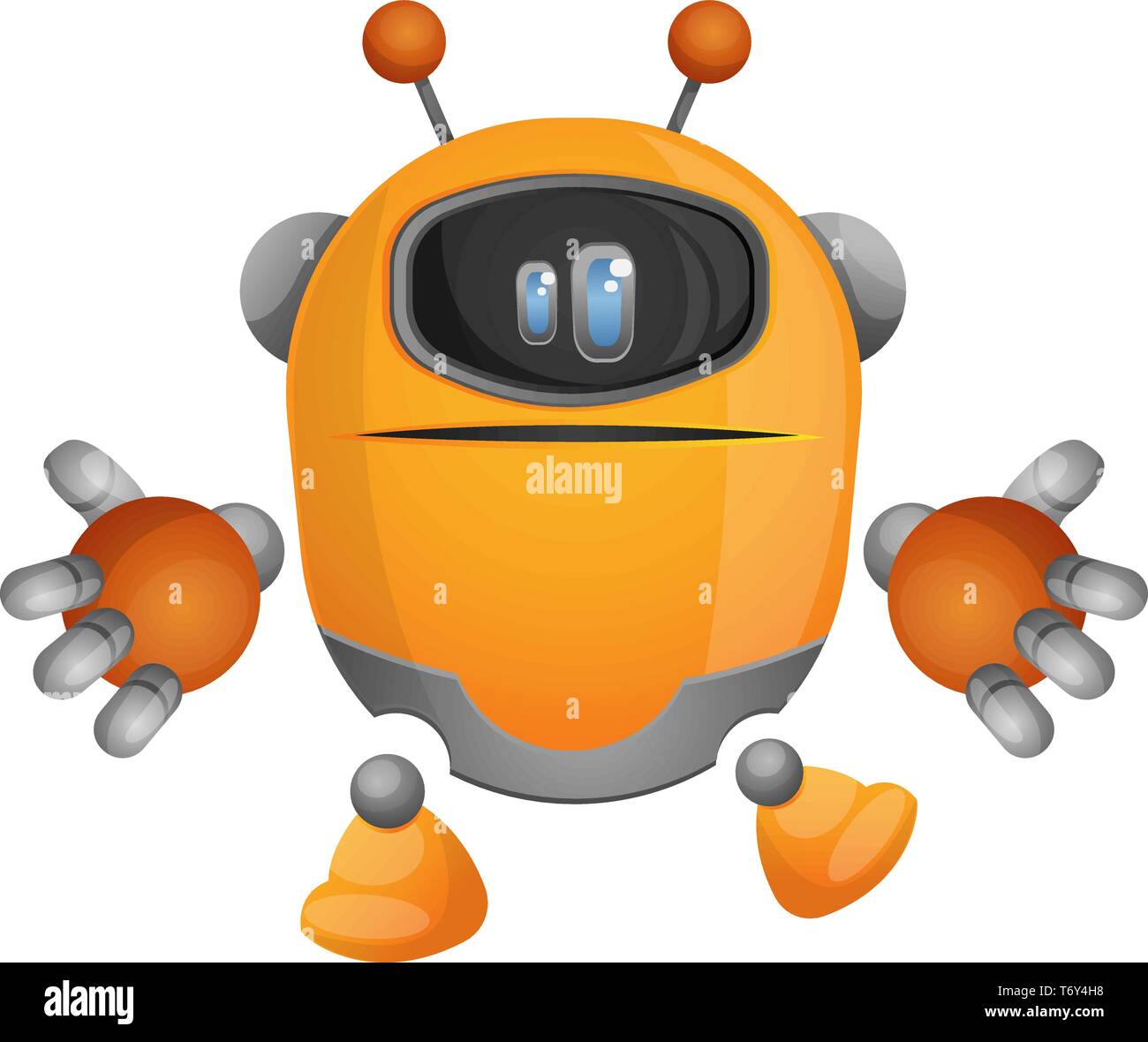 Confused cartoon robot illustration vector on white background Stock Vector