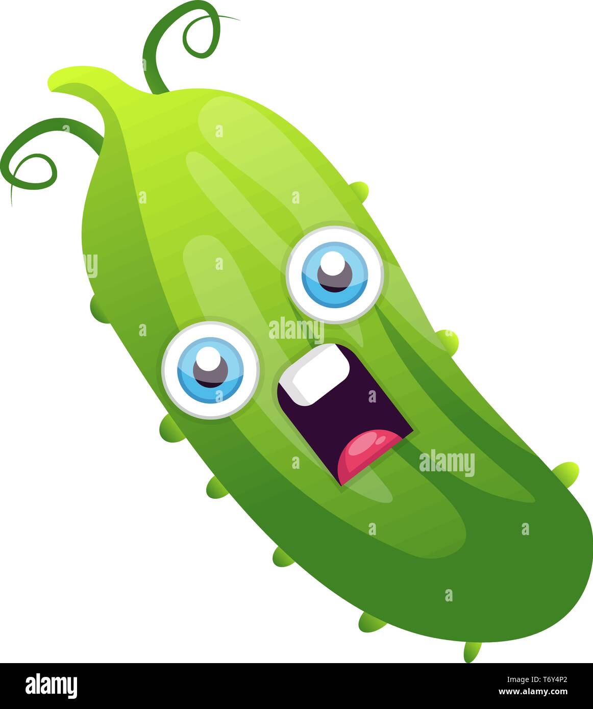 Stunned cartoon cucumber illustration vector on white background Stock Vector