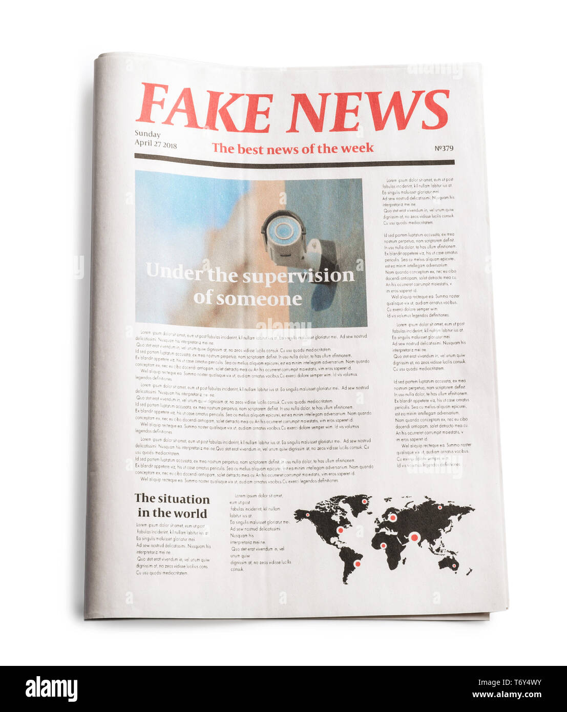 Newspaper on white background Stock Photo Alamy