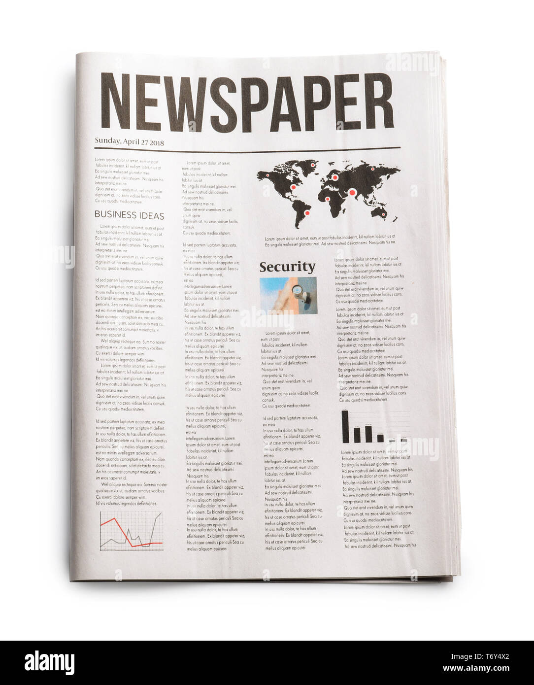 Newspaper on white background Stock Photo Alamy