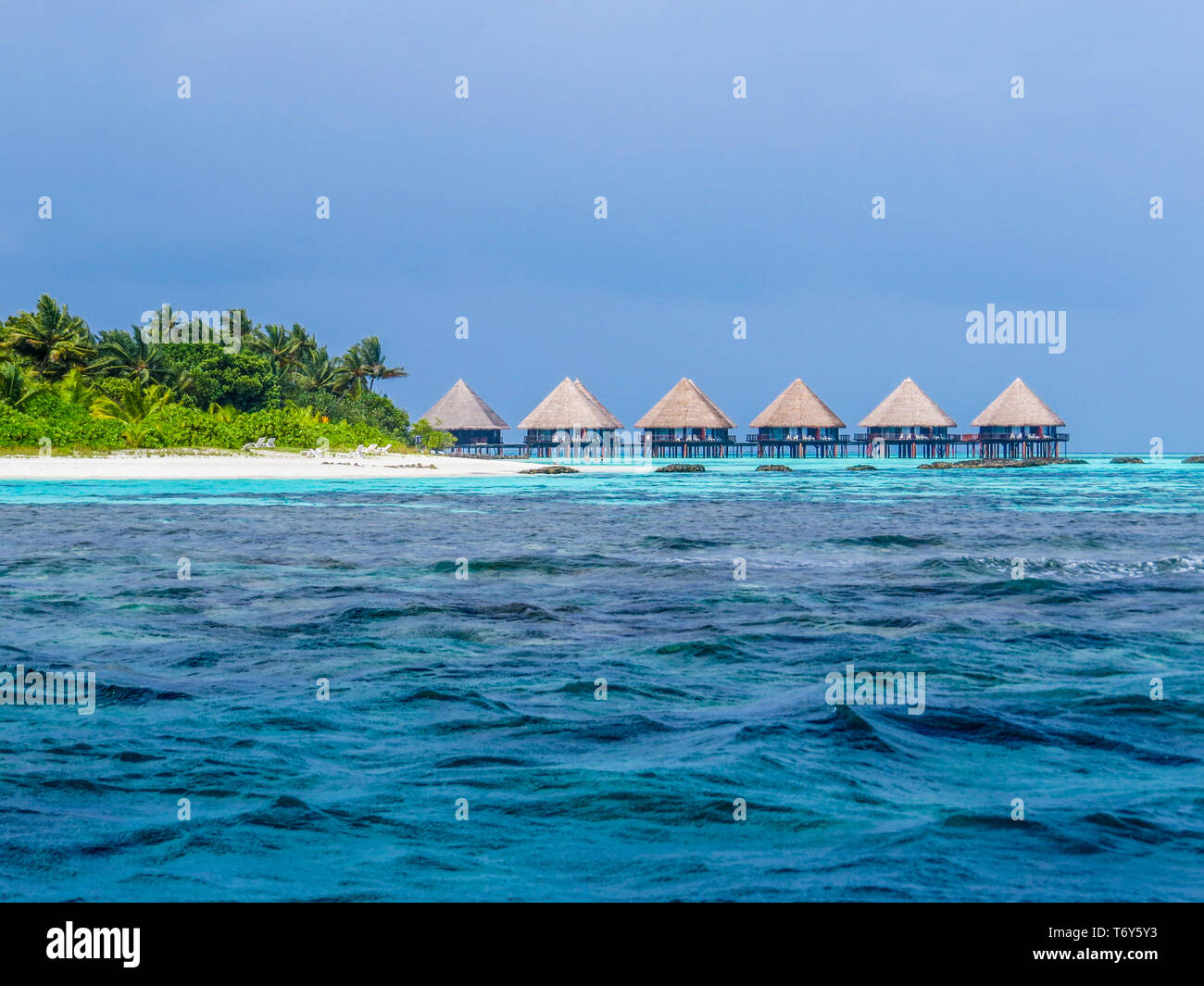 Luxurious resort in the atoll of Ukulhas, Maldives Stock Photo