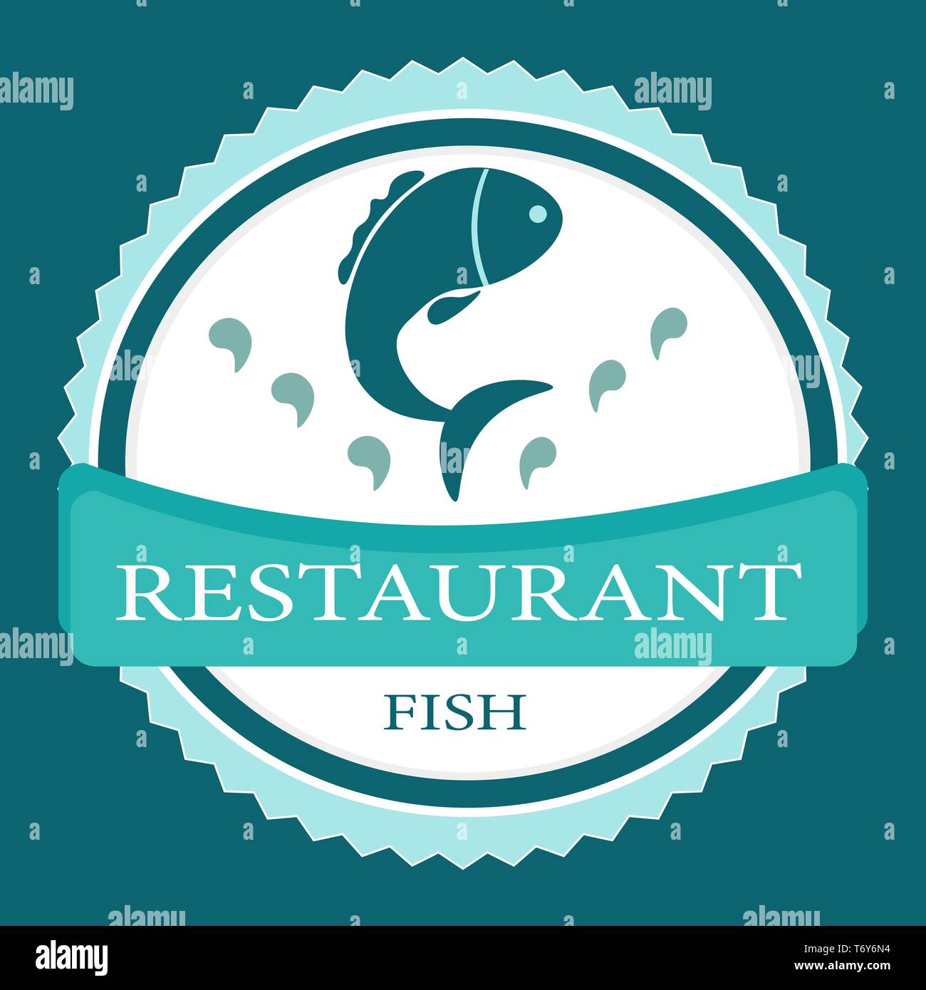 vector logo banner for advertising restaurant name blue turquoise color ...