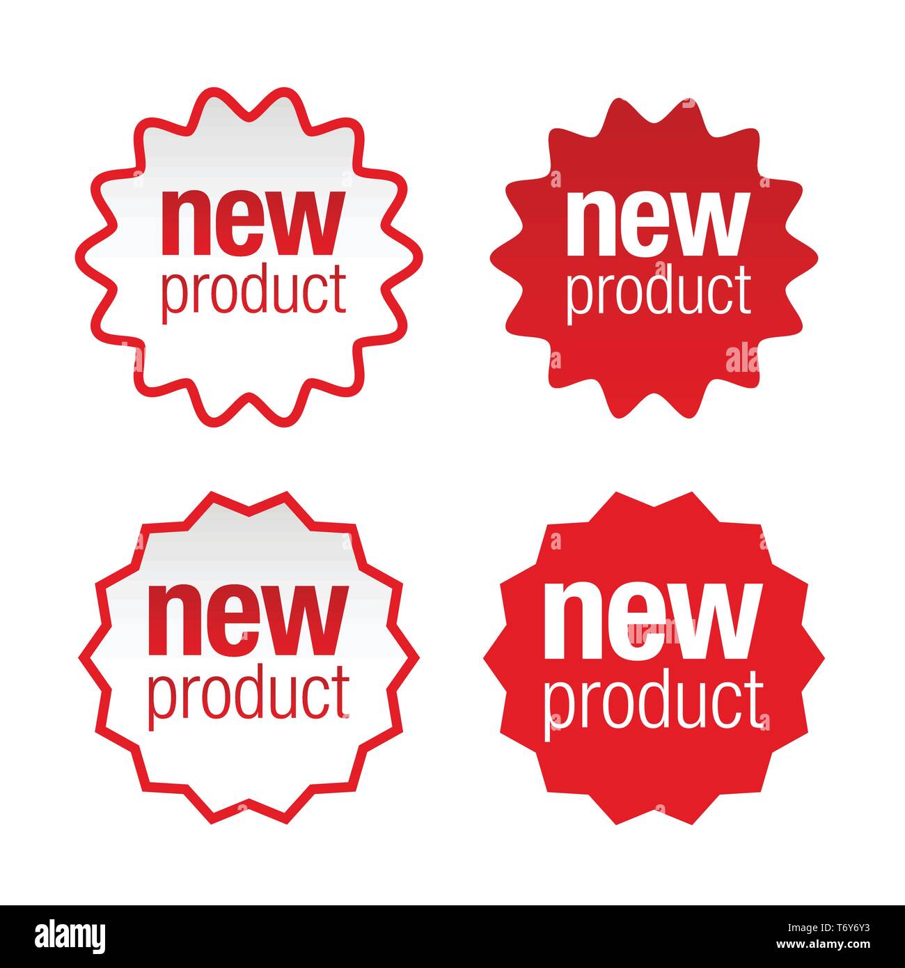 New label tag set red Stock Vector