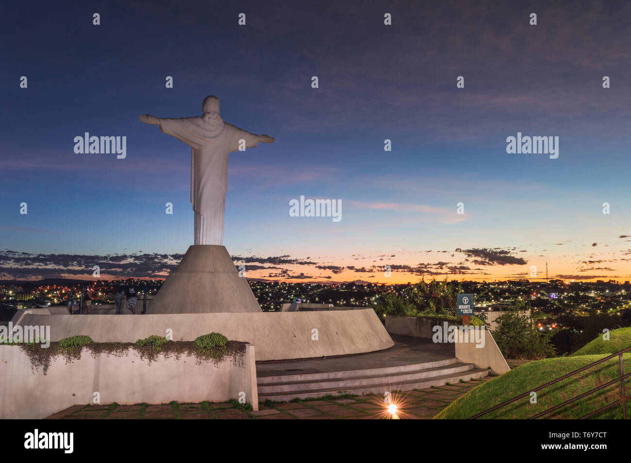 Araxa / MG / Brazil - April 20, 2019: Christ 'The Redeemer' monument in an observatory park in the city Stock Photo