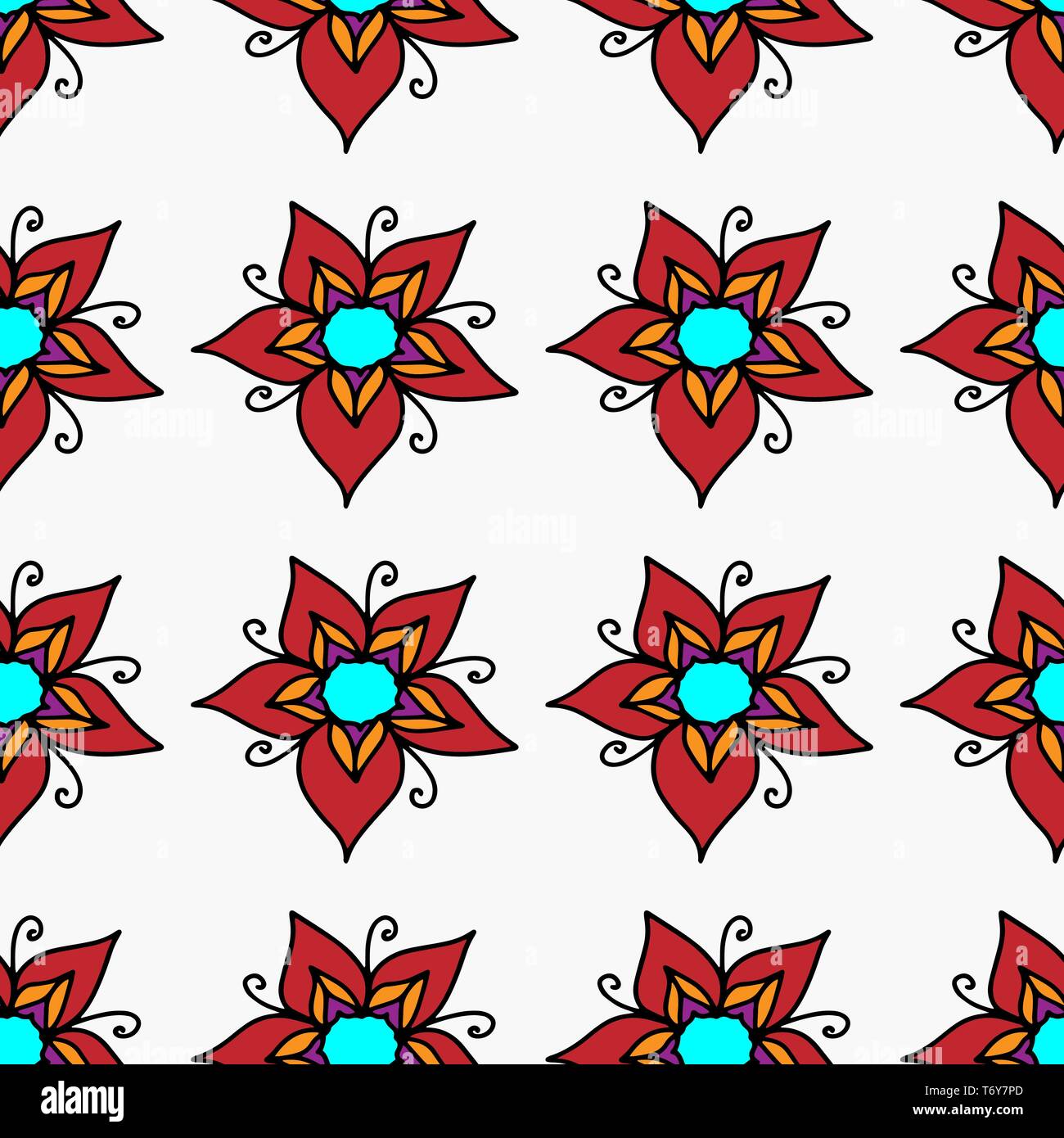 vector pattern seamless red flowers on a white background for printing ...