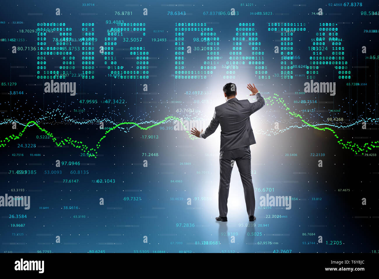 Fintech financial big data concept with analyst Stock Photo