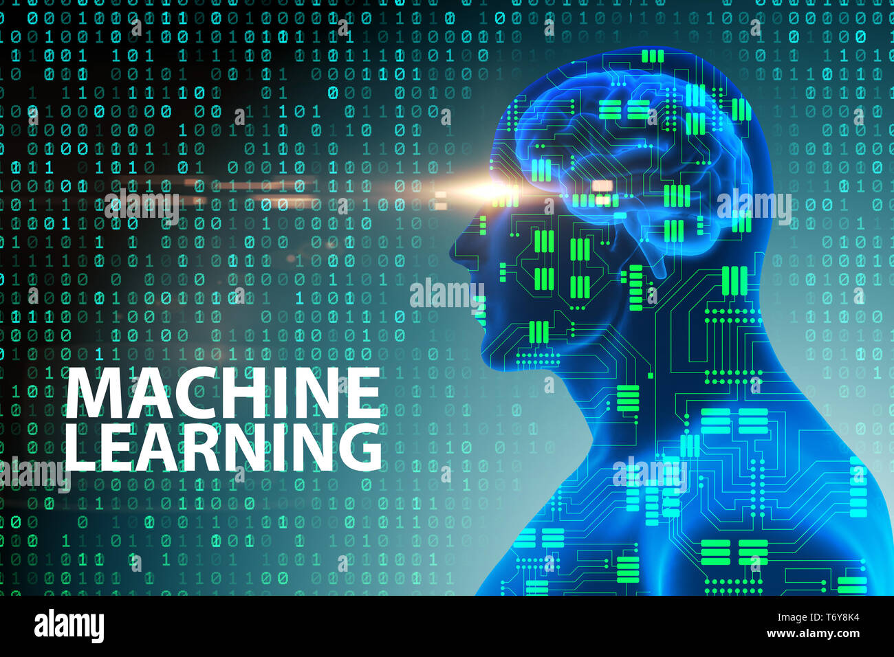 Machine learning concept - 3d rendering Stock Photo