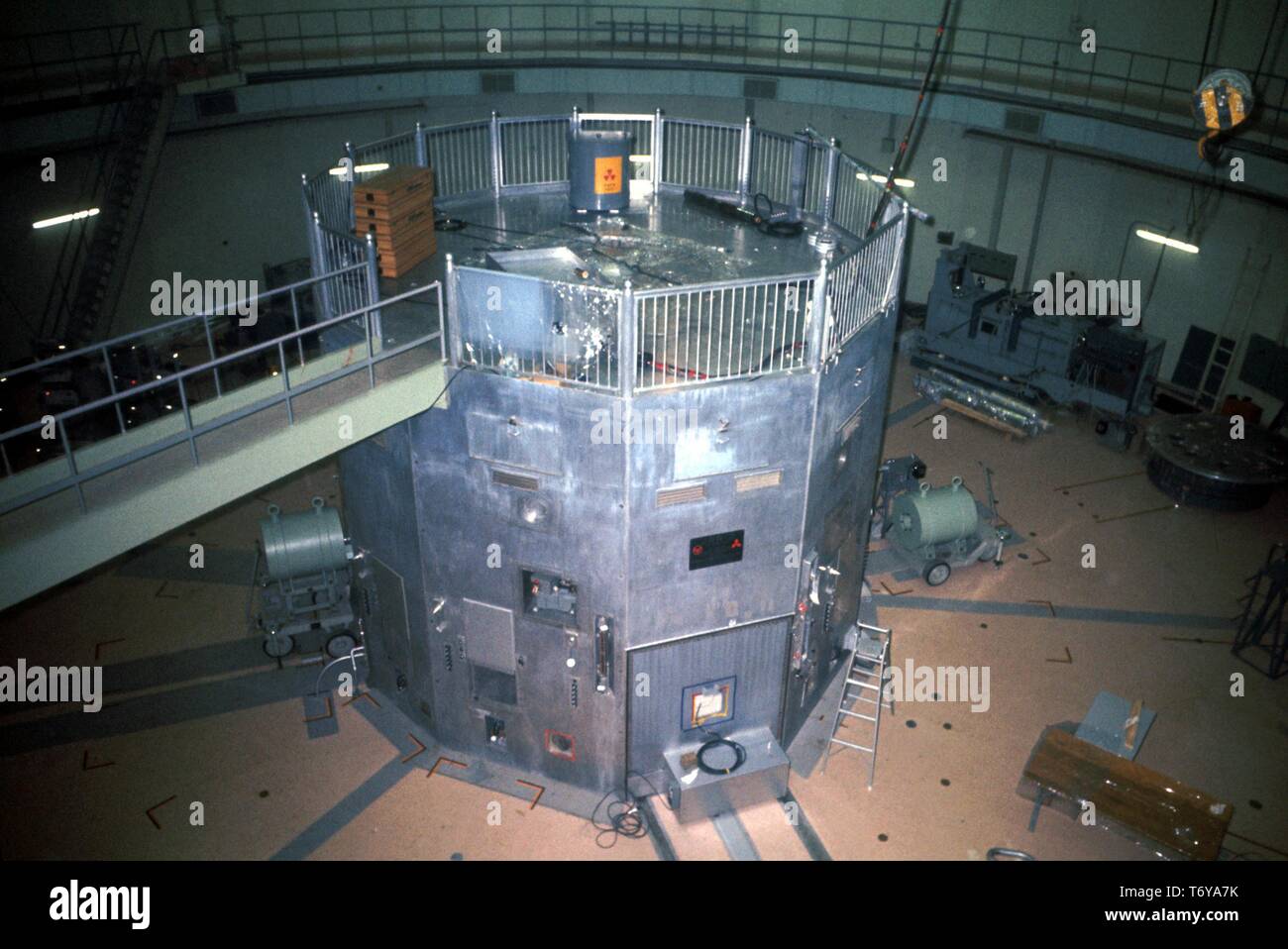High-angle interior shot of Japan Research Reactor number 2 (JRR-2) Tokai, Japan, 1960. Image courtesy US Department of Energy. () Stock Photo
