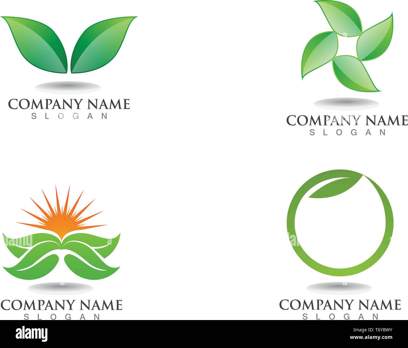 Logos Of Green Leaf Ecology Nature Element Icon Stock Vector Image Art Alamy