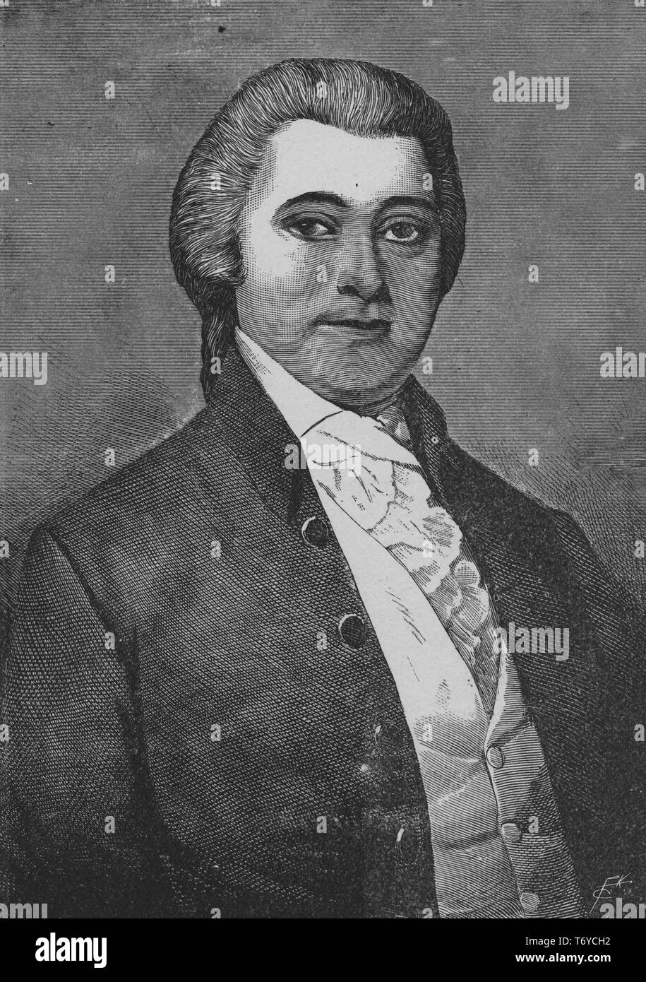 Engraved portrait of William Blount, signer of the United States