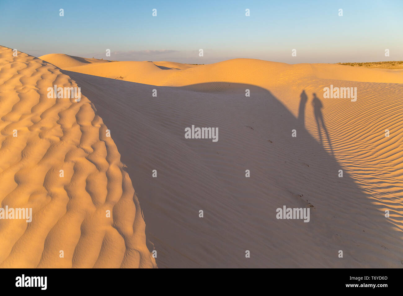 Sahara desert at sunset Stock Photo