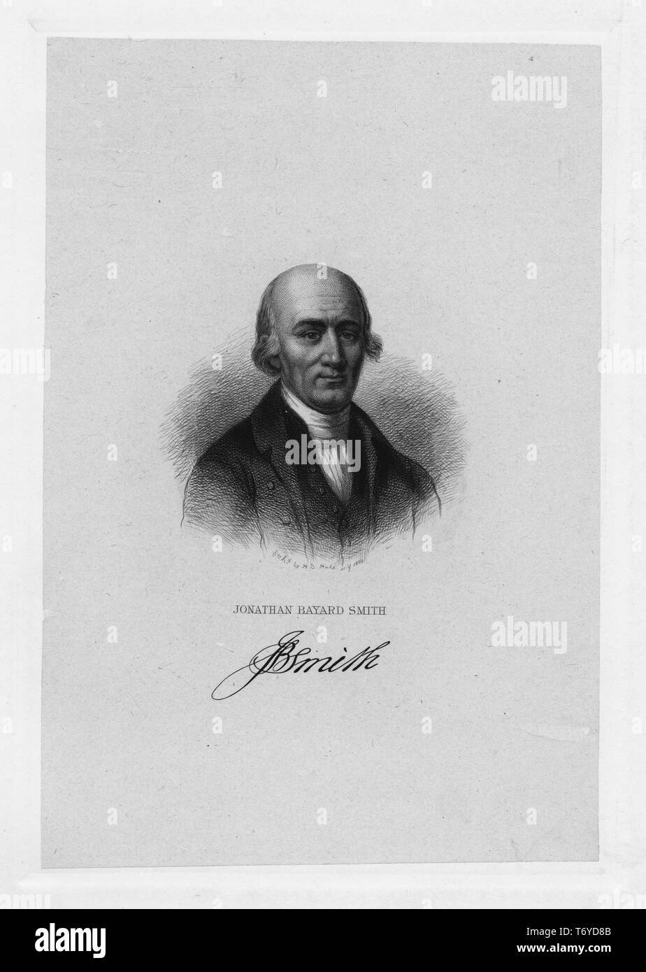 Portrait of American merchant and delegate to the Continental Congress Jonathan Bayard Smith, 1841. From the New York Public Library. () Stock Photo