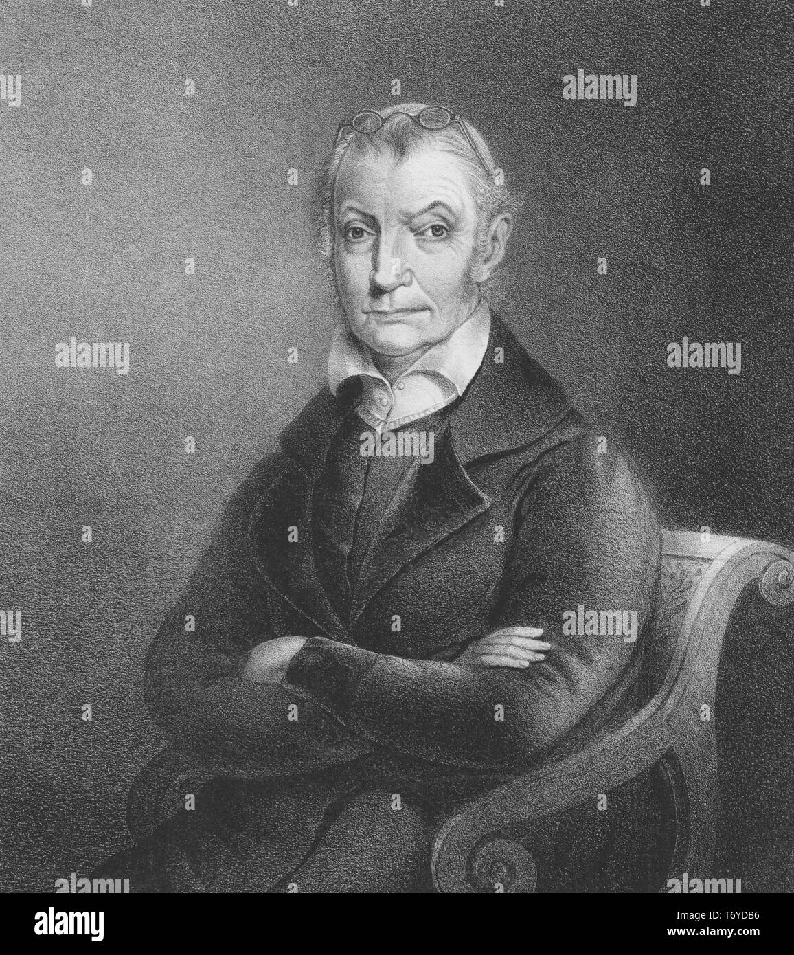 Engraved portrait of Aaron Burr, the third Vice President of the United States, an American lawyer and politician from Newark, New Jersey, 1837. From the New York Public Library. () Stock Photo