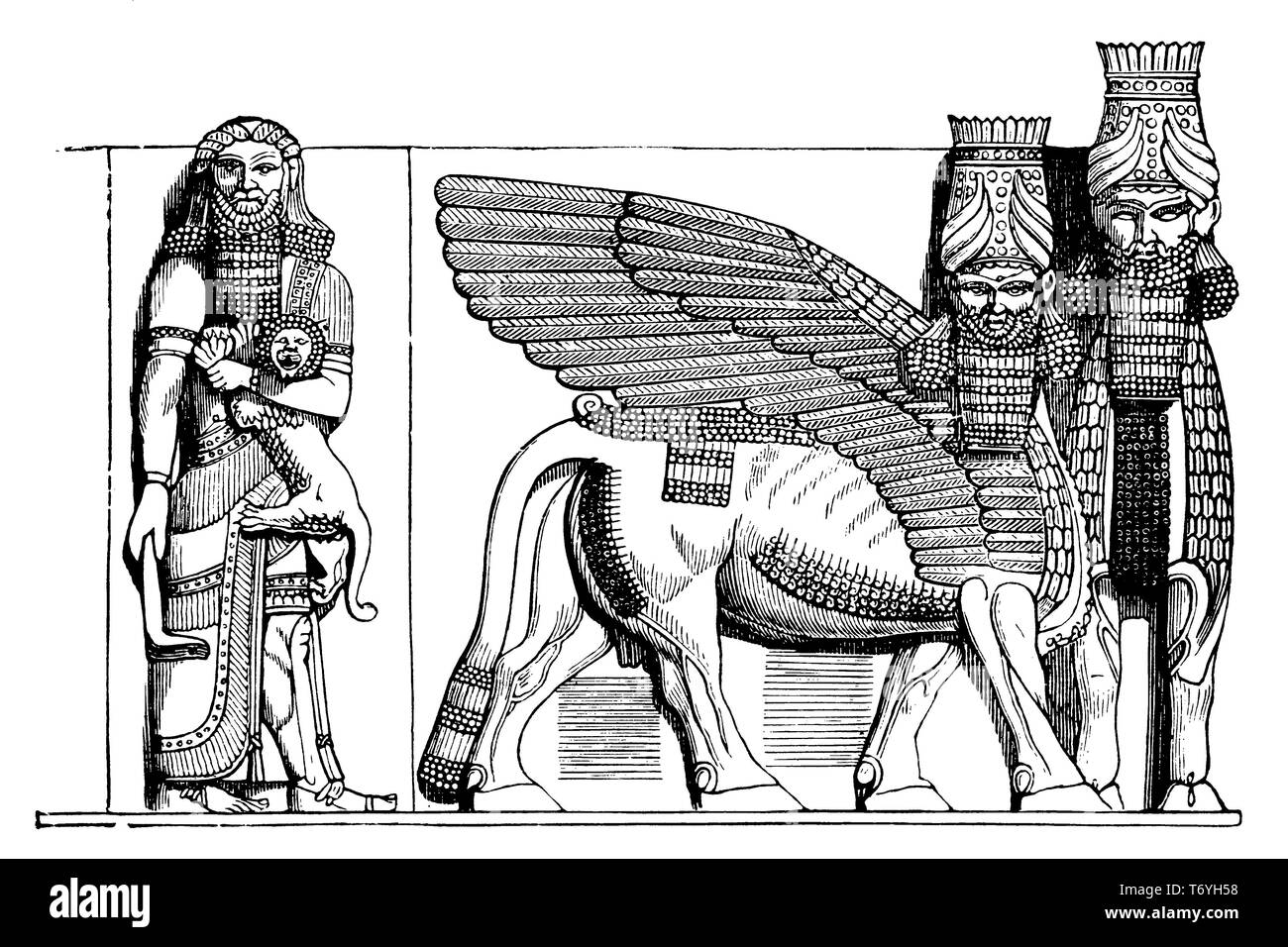 Рисунок рисунок мужик конь с крыльями Ассирийская государства