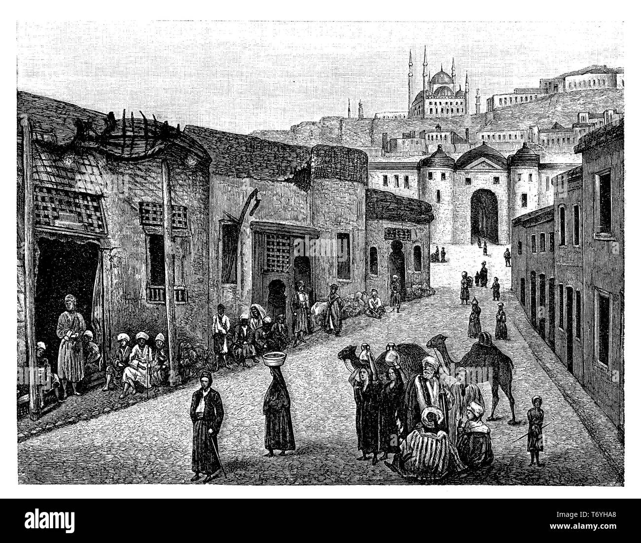 Street scene in Cairo,   1904 Stock Photo
