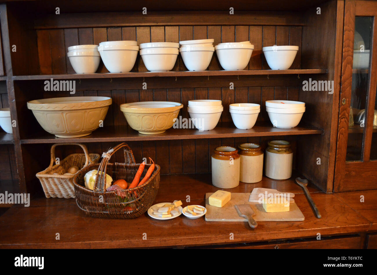 Cookery classroom in Scotland Street School. The school was designed by Charles Rennie Mackintosh between 1903-1906 for the School Board of Glasgow Stock Photo