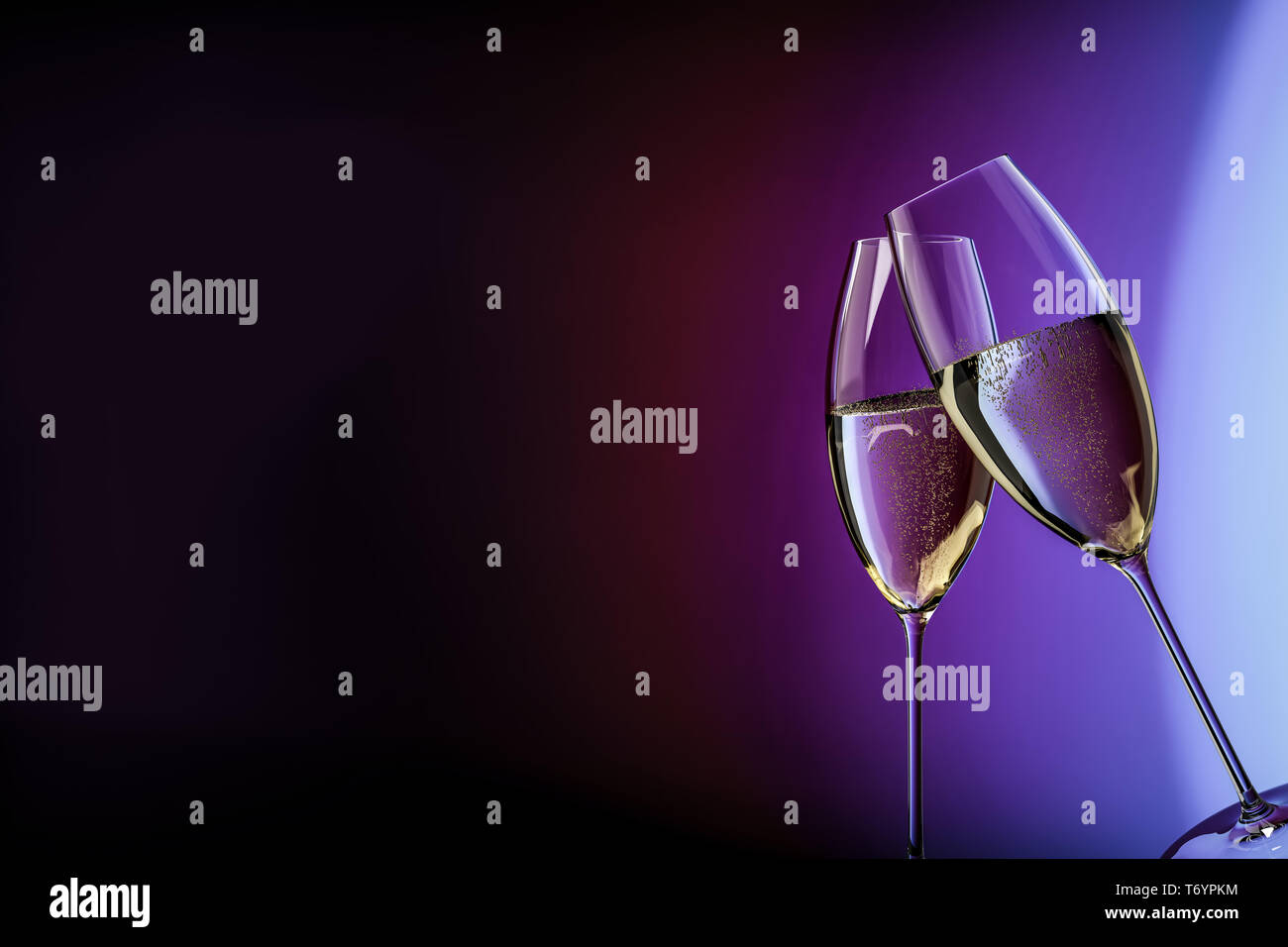 champagne glasses happy birthday clink glasses Stock Photo - Alamy