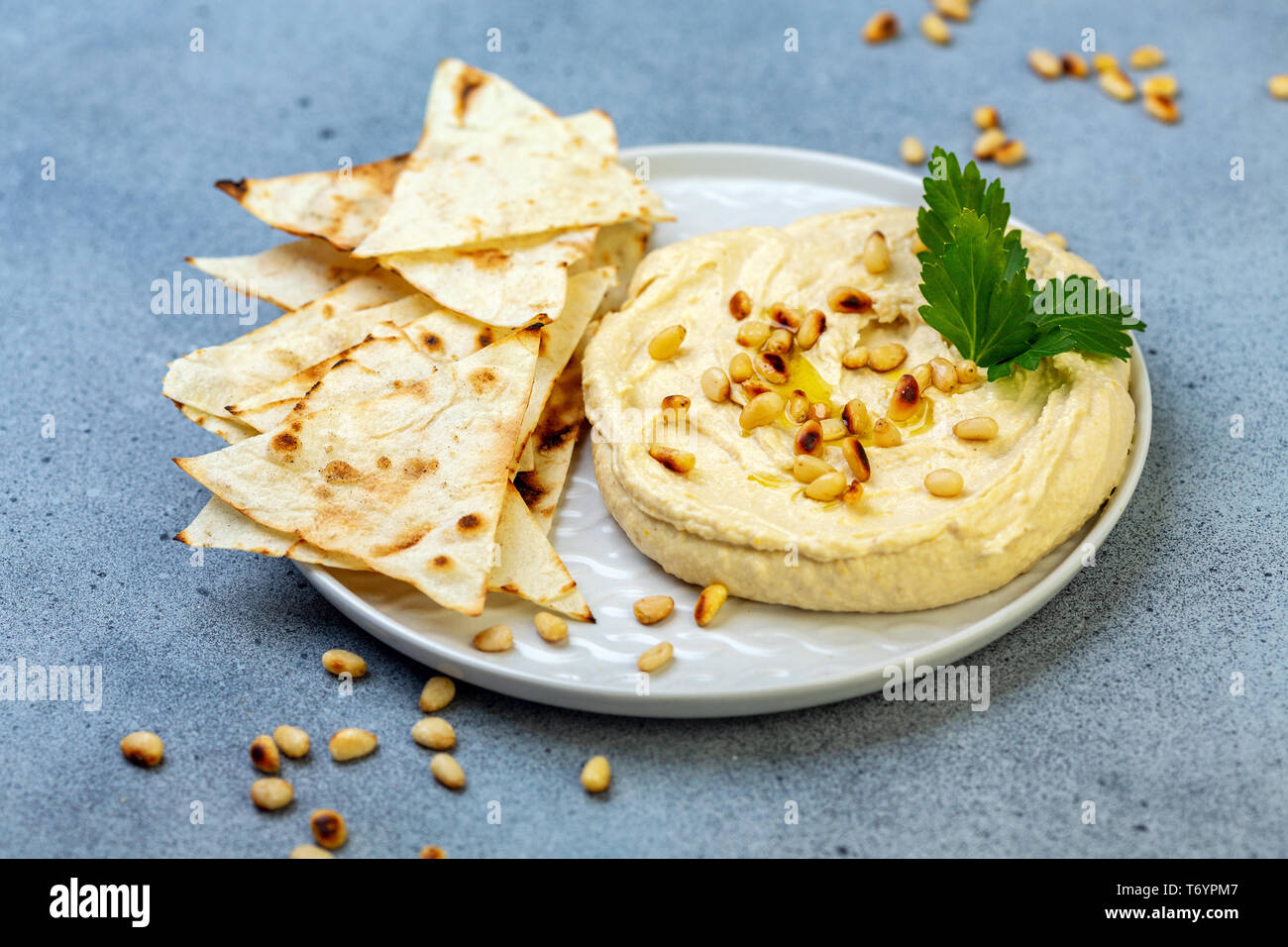 Homemade traditional spread hummus Stock Photo Alamy