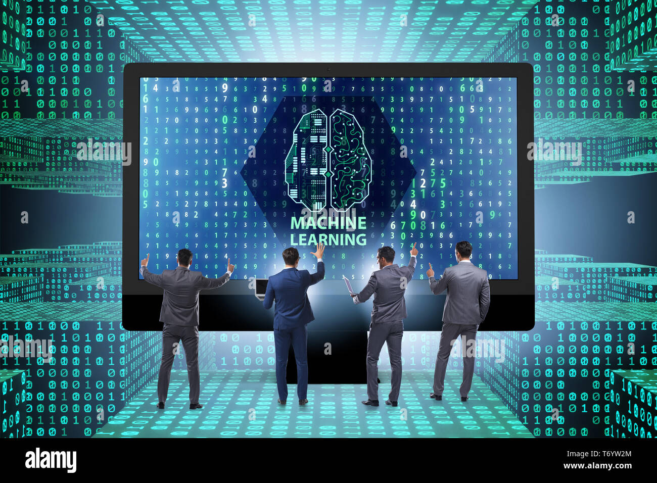The machine learning concept as modern technology Stock Photo - Alamy