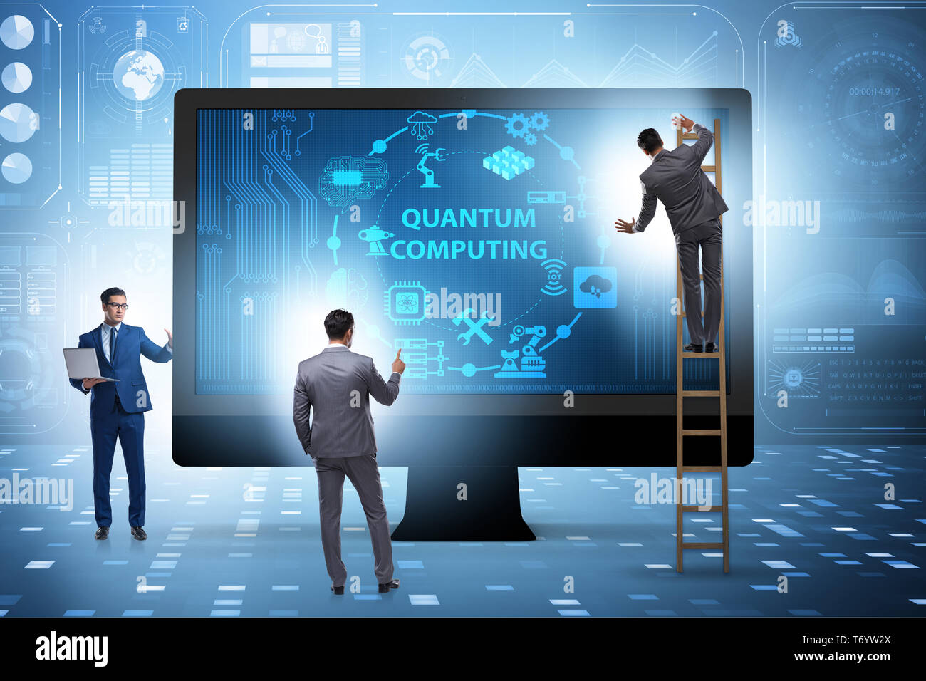 The concept of quantum computing with businessman Stock Photo - Alamy