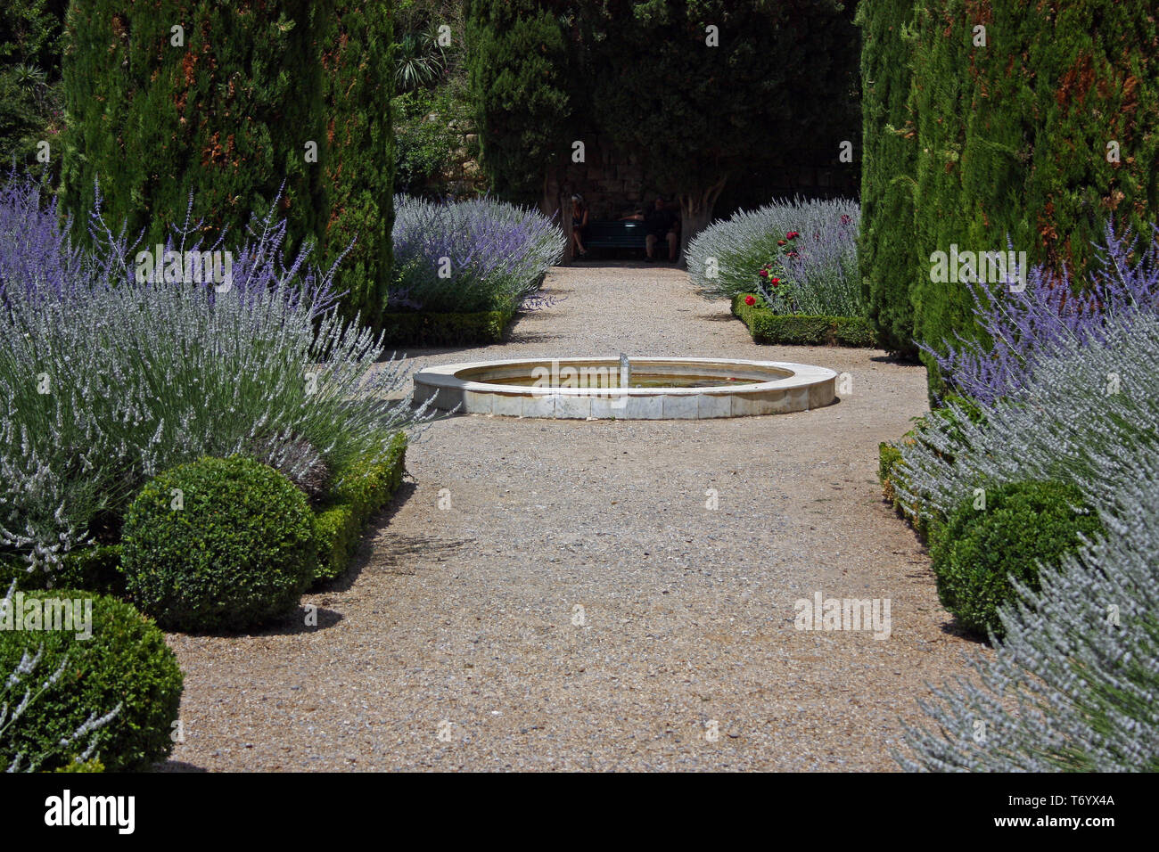 Monastery Garden Fontfroide, Narbonne, France Stock Photo