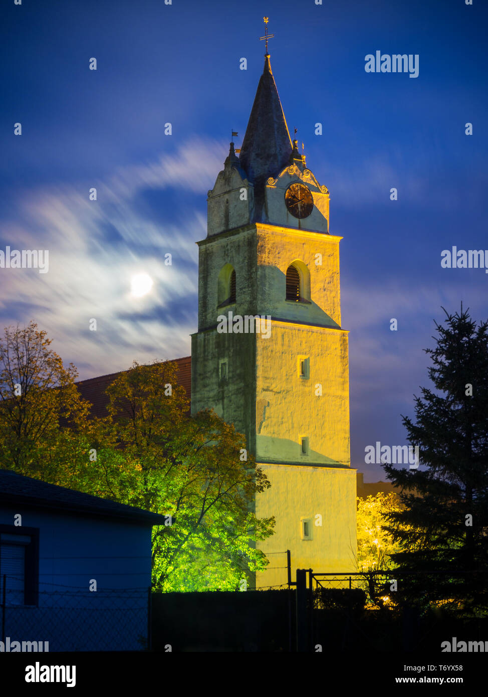 Clock Tower of a church Stock Photo
