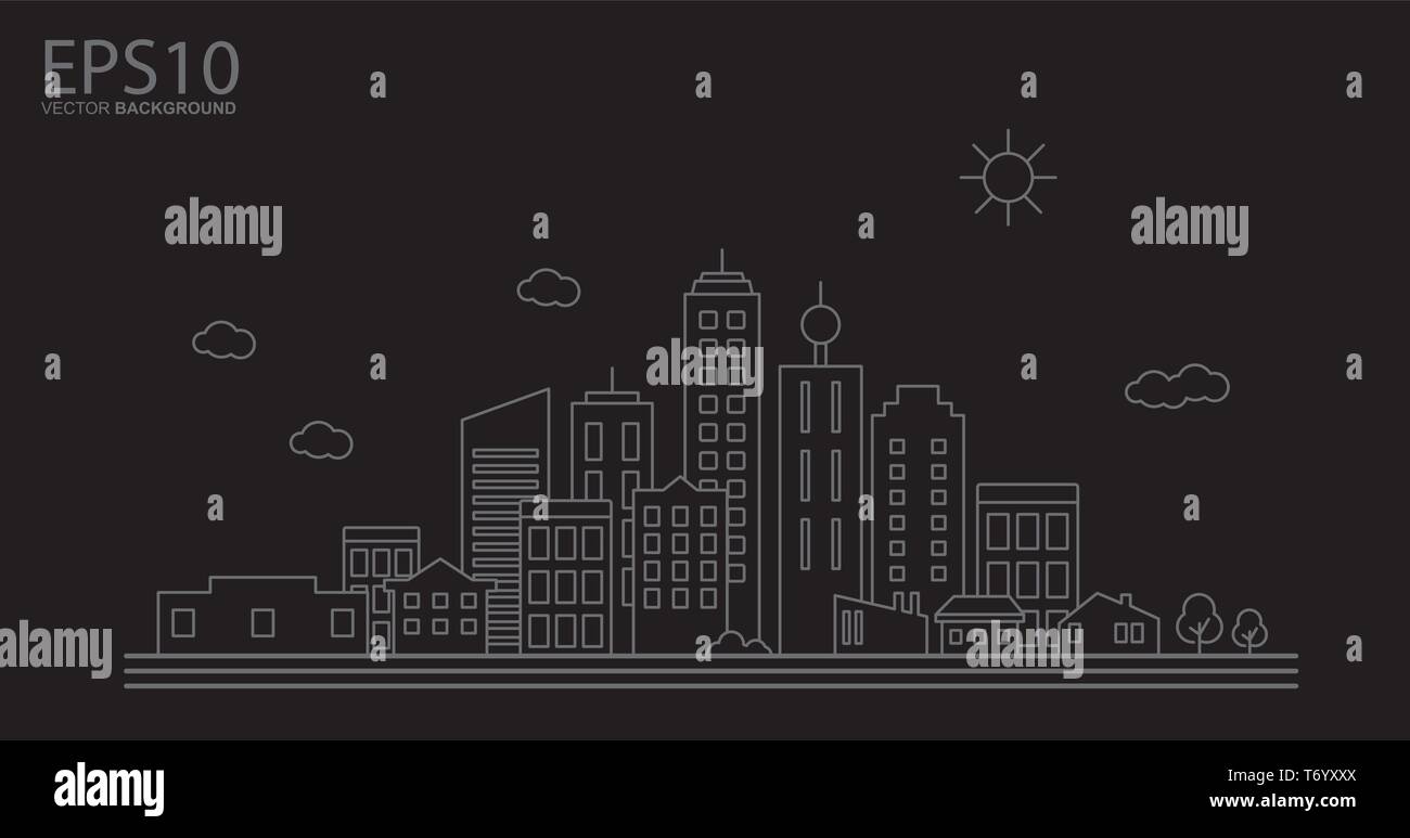 Cityscape. Landscape flat design concept. Stock Vector