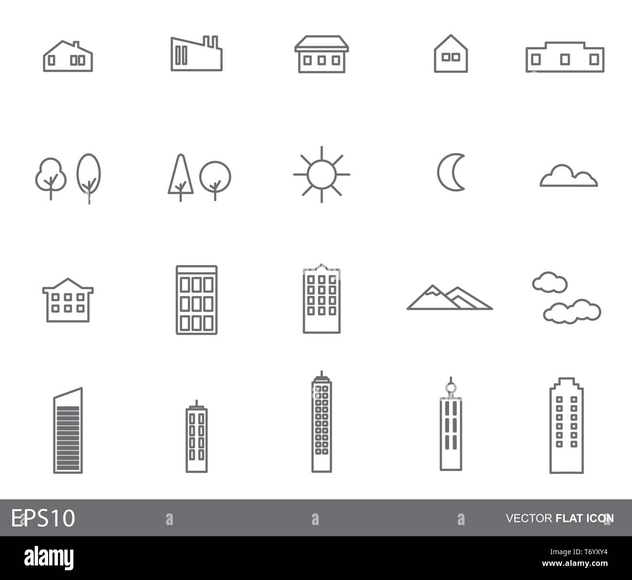 Cityscape. Landscape icon flat design concept. Stock Vector