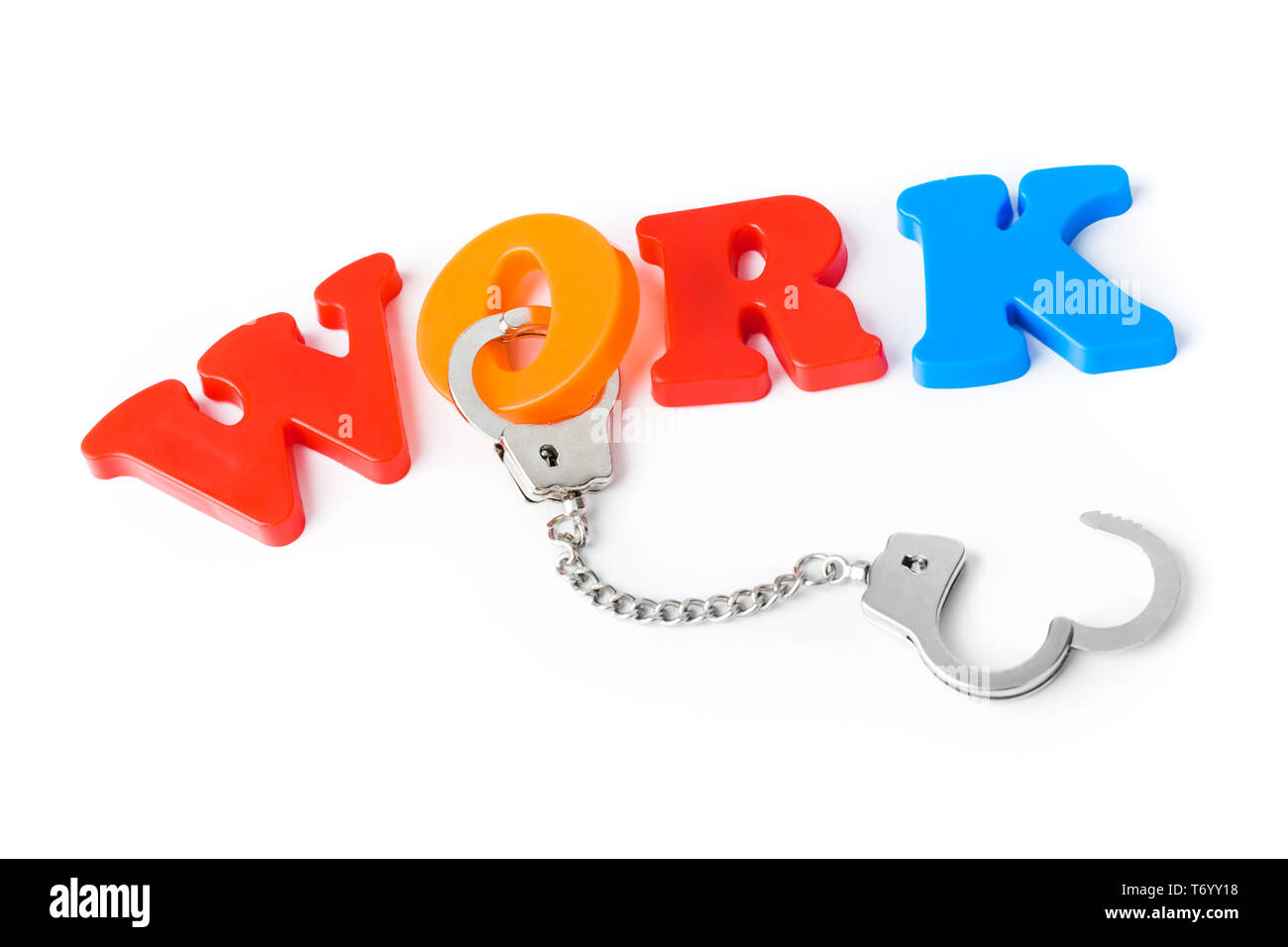 Work and handcuffs Stock Photo Alamy