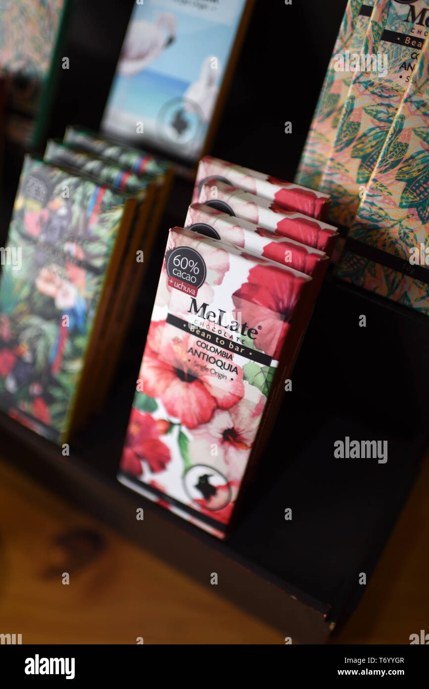 Chocolate bars in store, Medellin, Colombia Stock Photo Alamy
