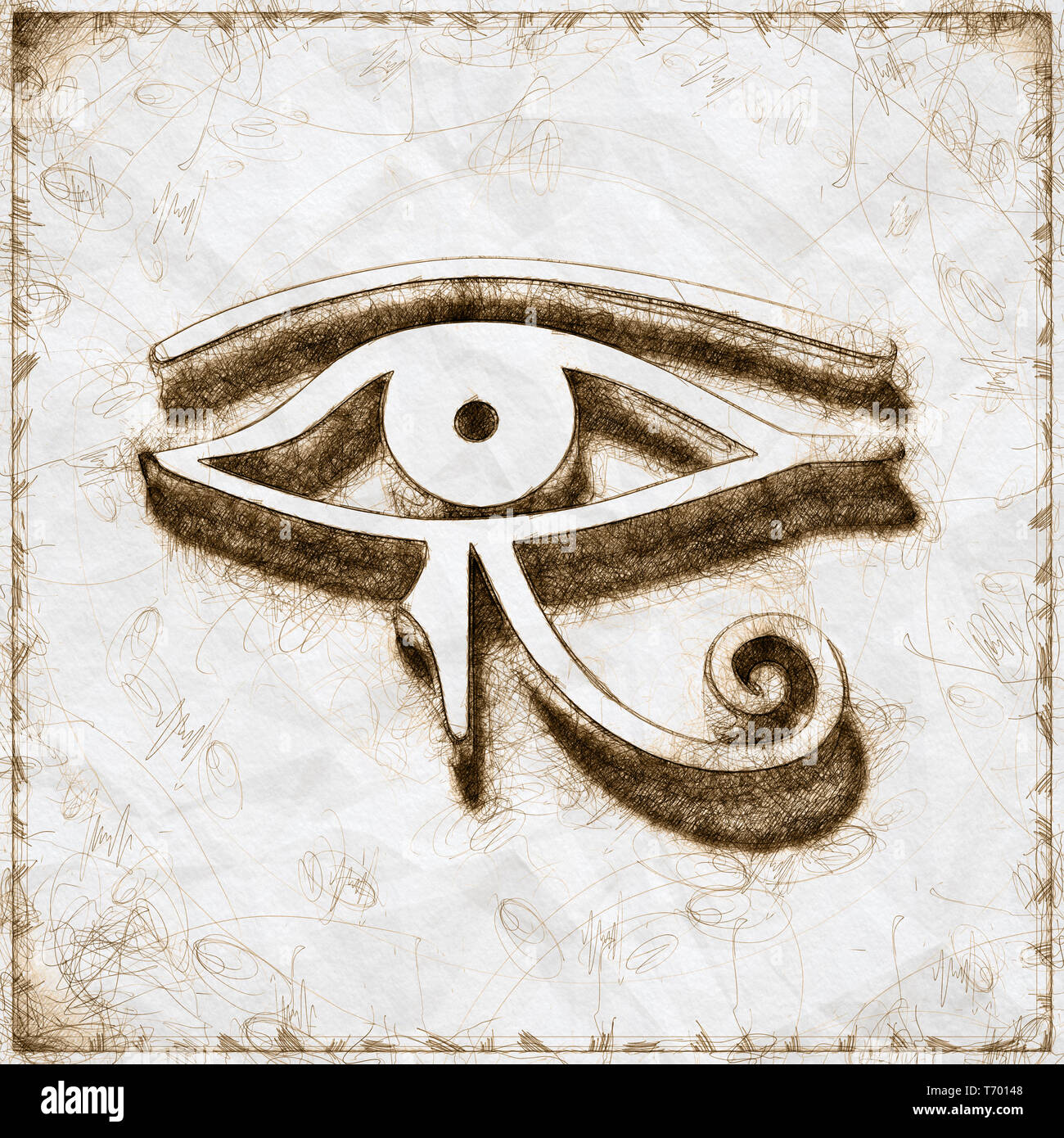 Egypt eye ballpoint pen doodle Stock Photo Alamy