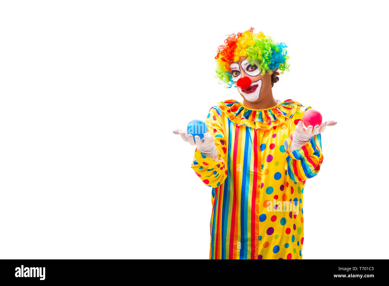 Male clown isolated on white Stock Photo - Alamy