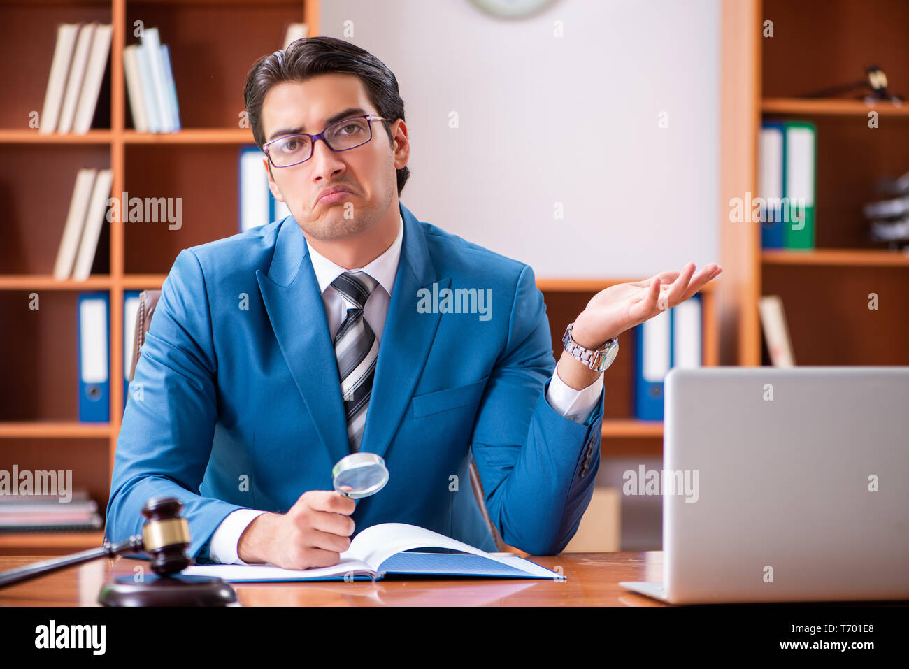 Lawyer working in the office Stock Photo