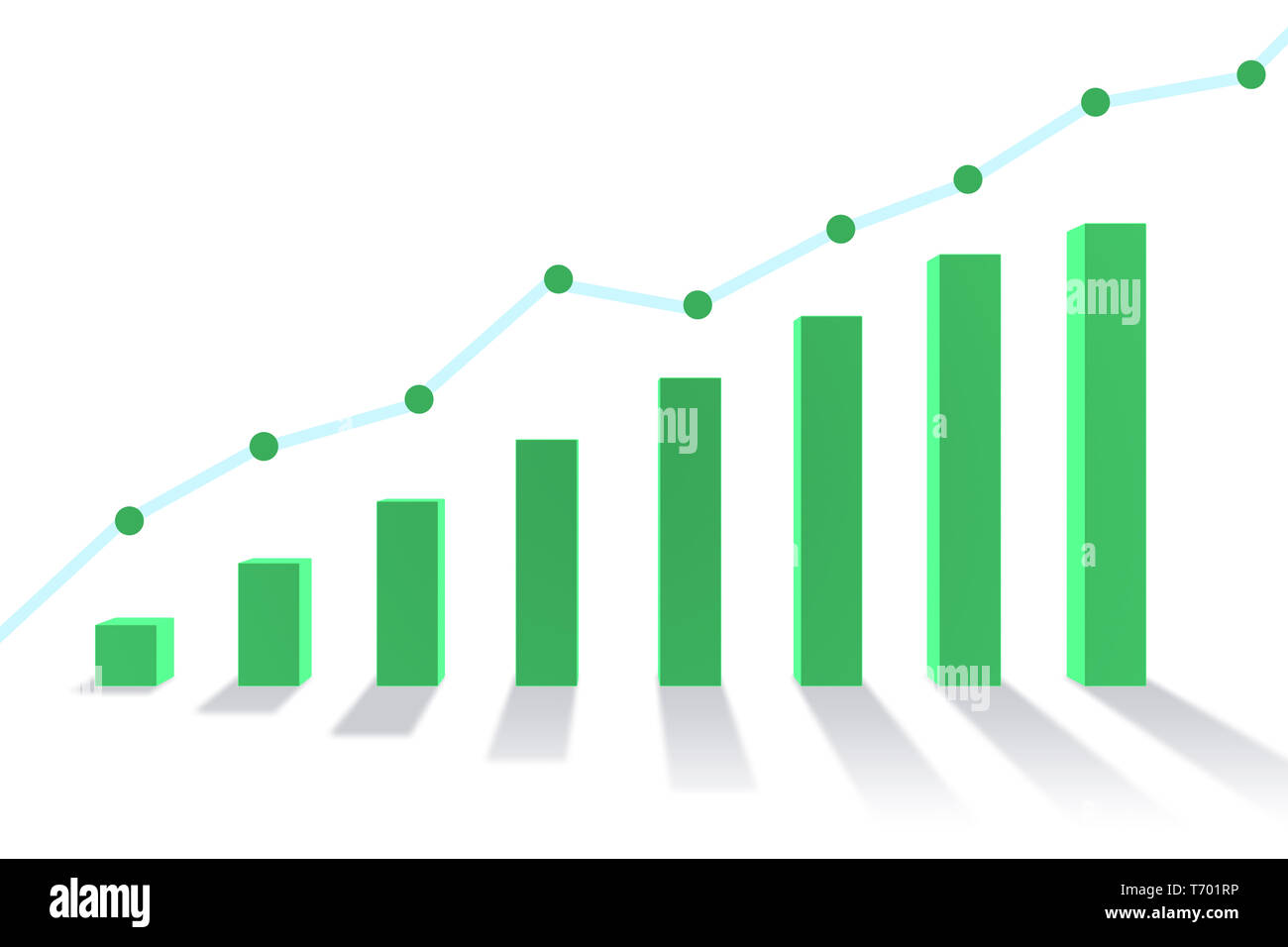 Bar chart showing growth - 3d rendering Stock Photo - Alamy