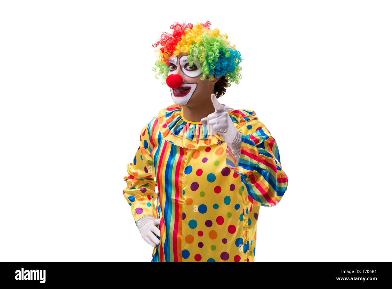 Funny clown isolated on white background Stock Photo - Alamy