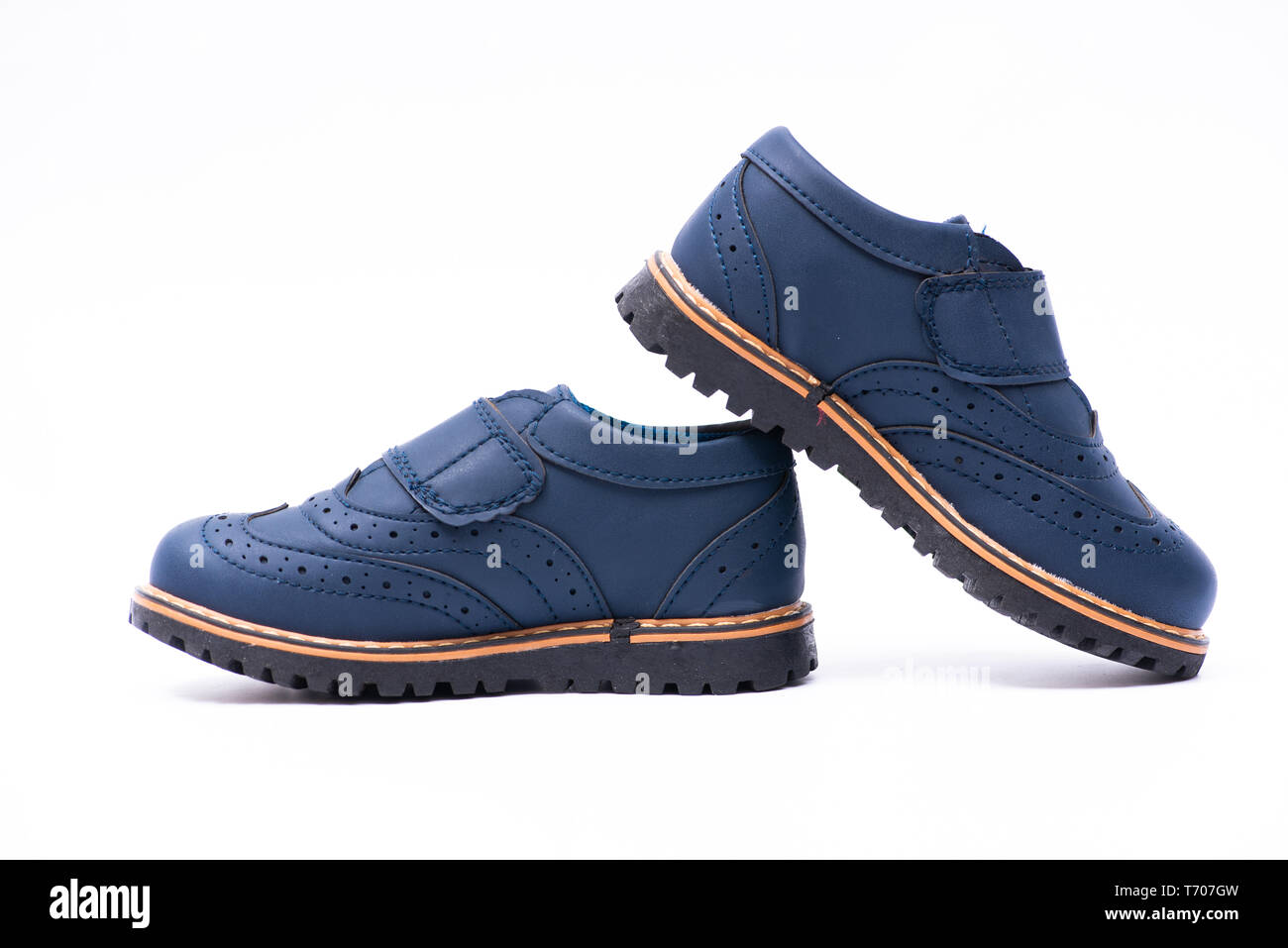 White and Blue High Ankle Baby Shoes